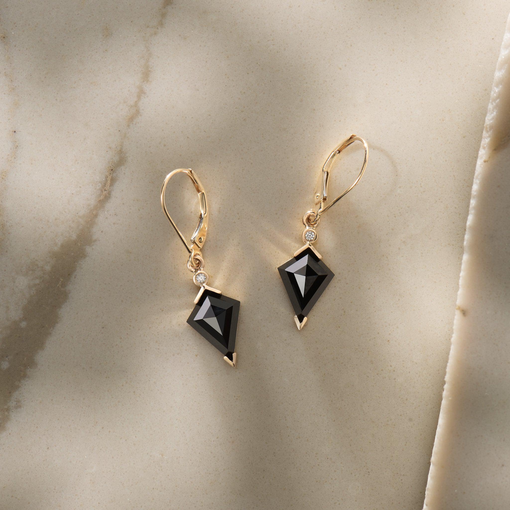 Black Spinel Dangle fashion Earrings