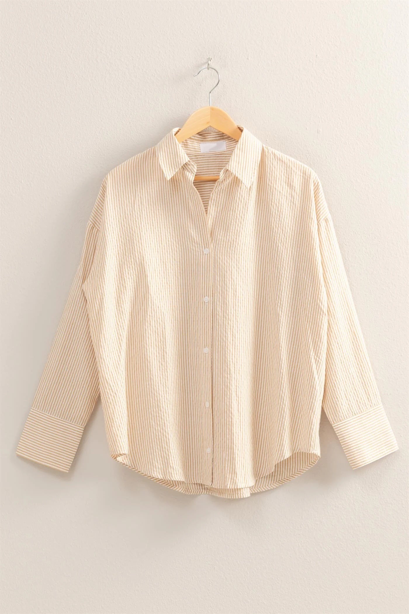 Edie Buttondown Shirt in Taupe