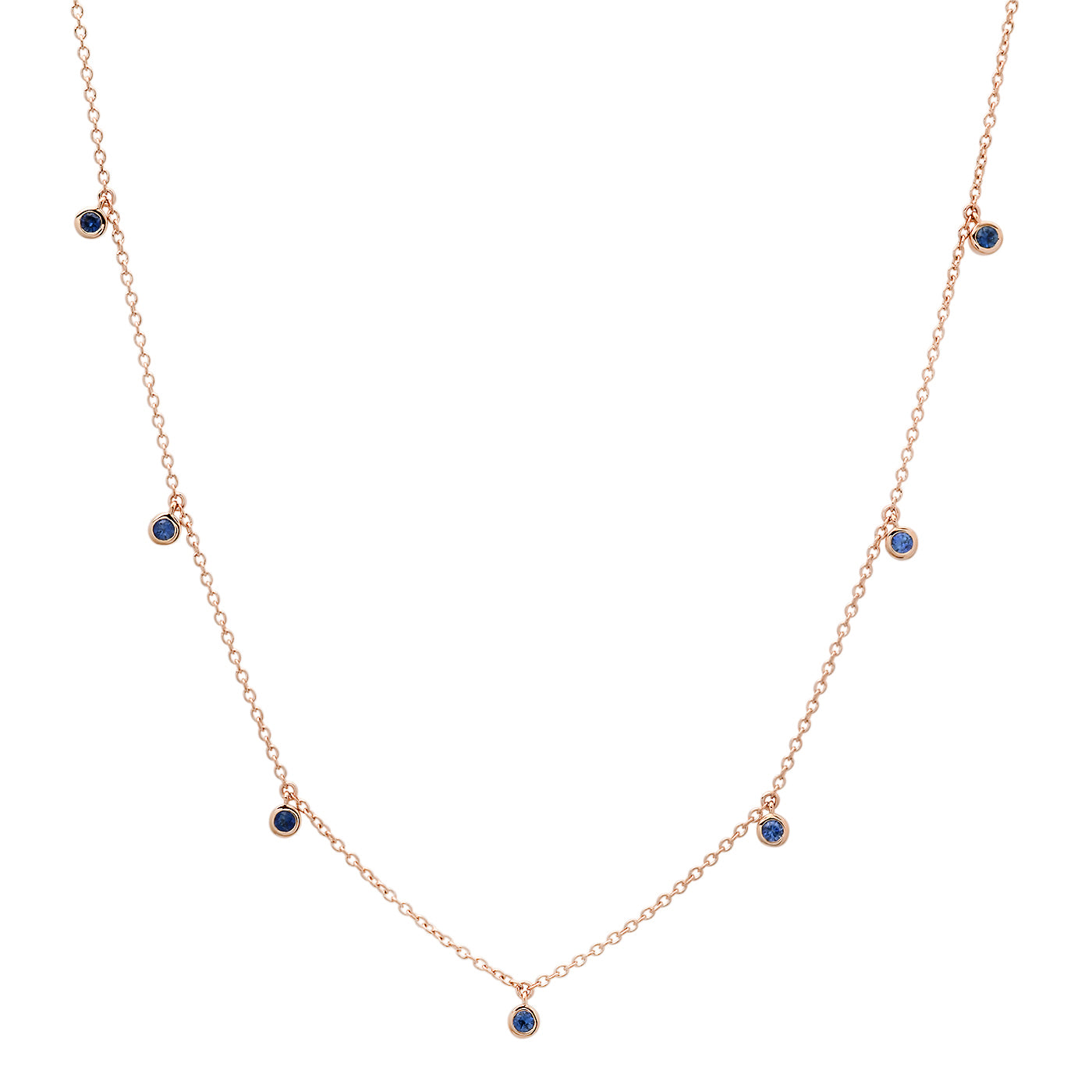 Mini Blue Sapphire Drop Necklace