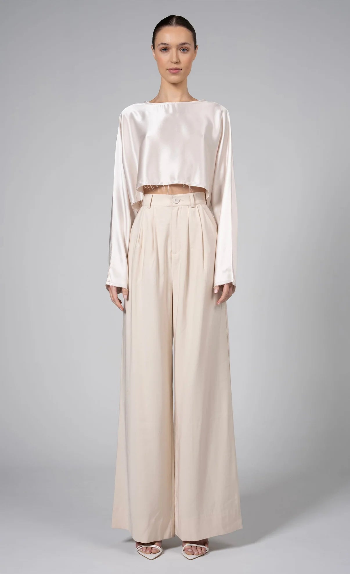 Fabi Wide Leg Pant in Oat