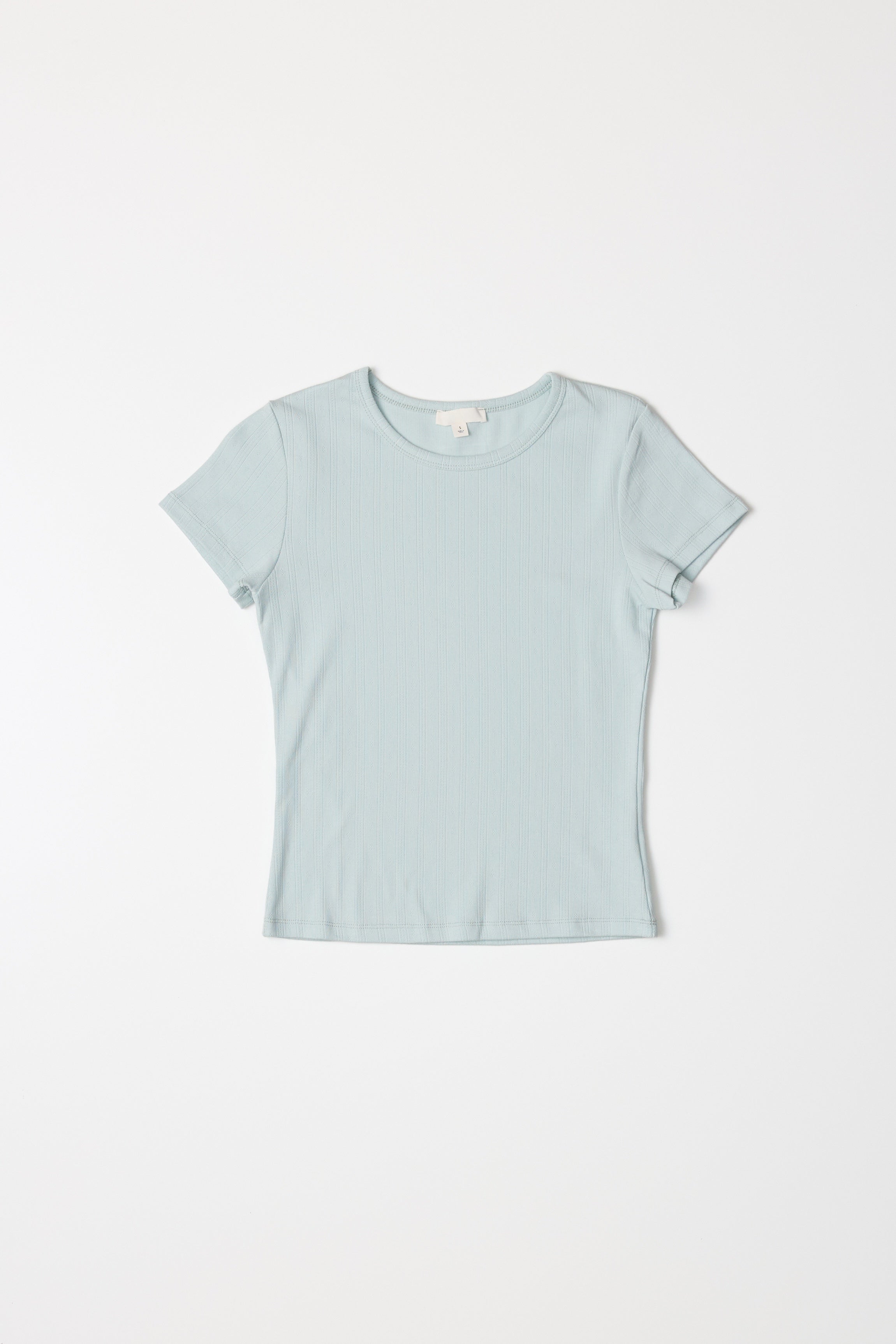 Penelope Pointelle Baby Tee in Sky