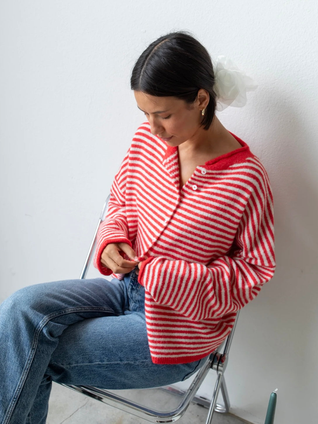 Maisie Sweater in Poppy Stripe