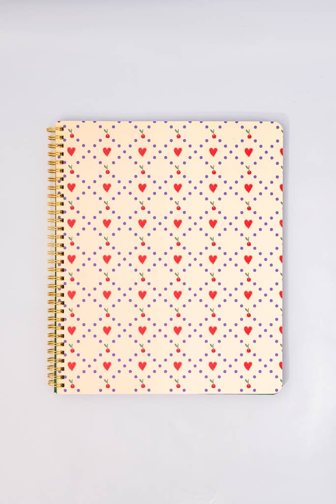 Rough Draft Large Notebook - Cherry Hearts