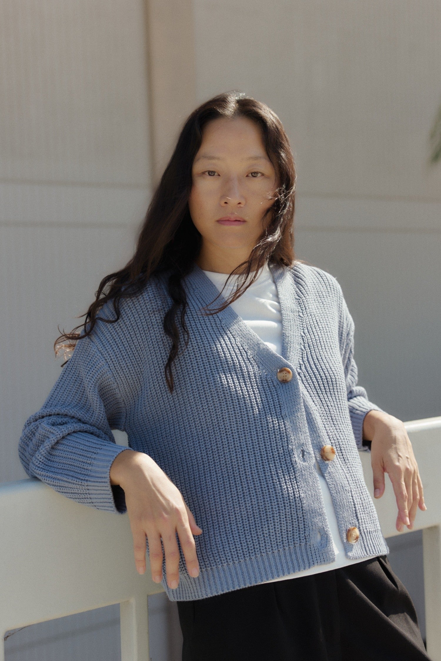 Heidi Cardigan in Dusty Blue