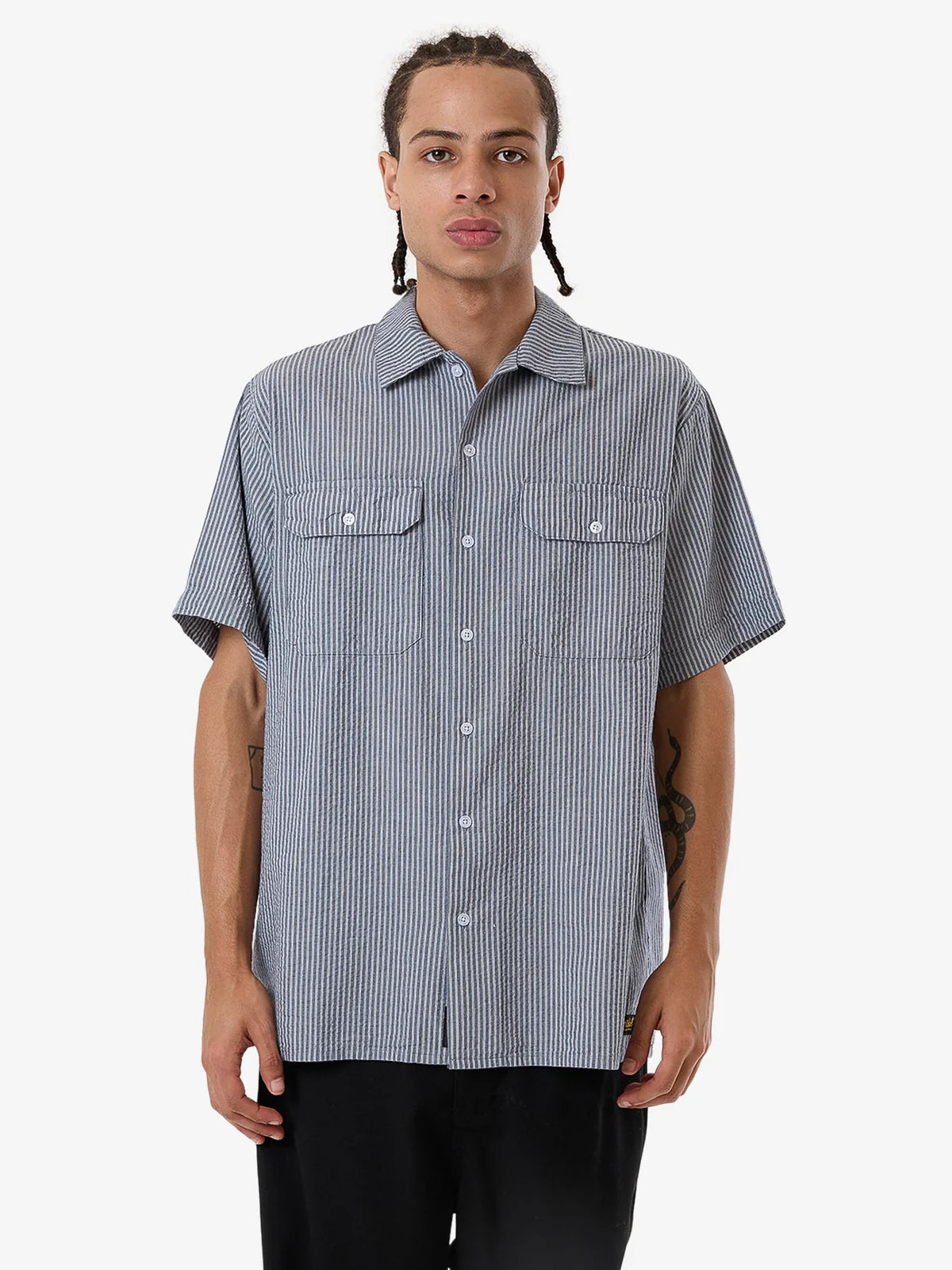 Union Stripe Short Sleeve Work Shirt