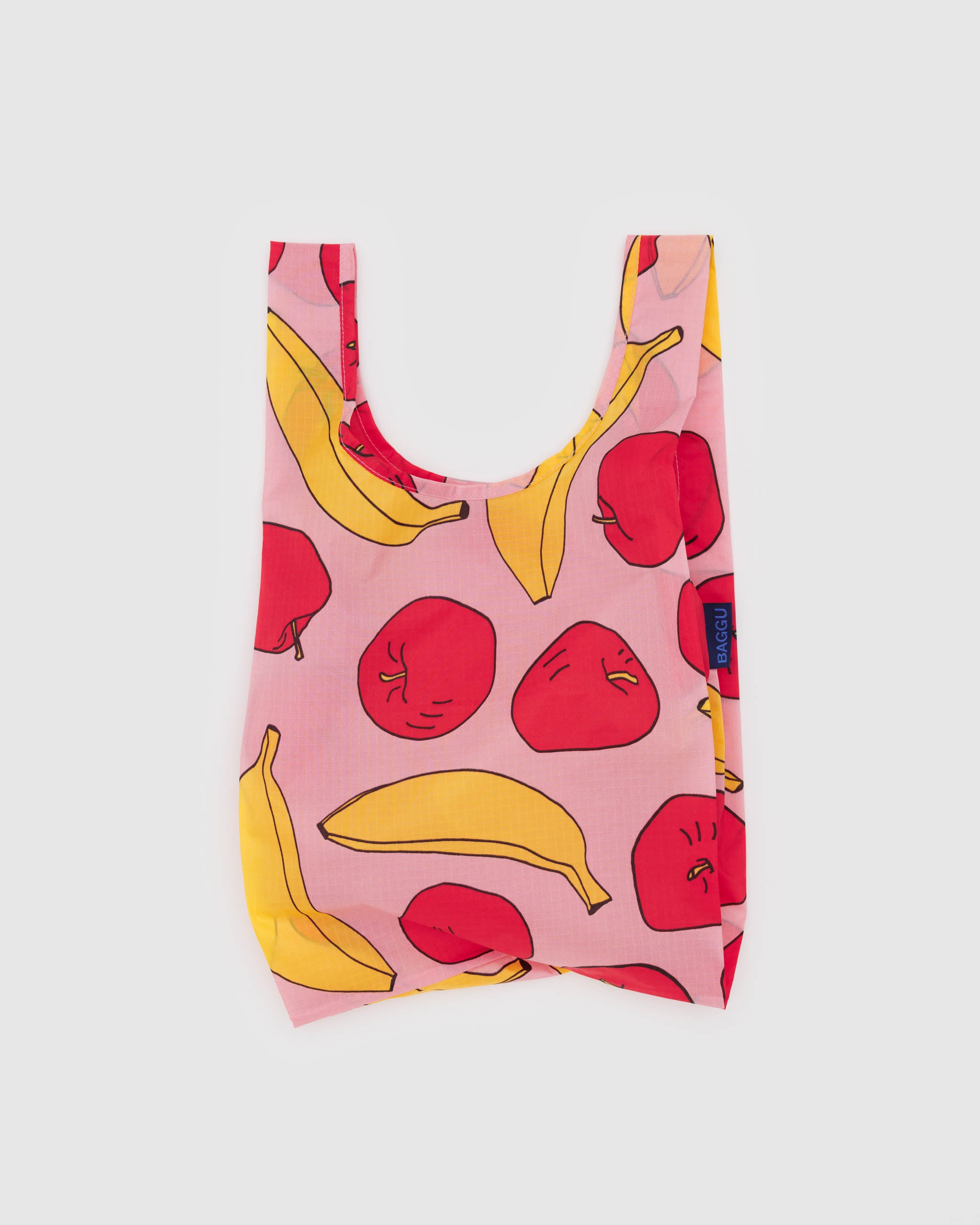 Baby Baggu in Light Pink Apples and Bananas