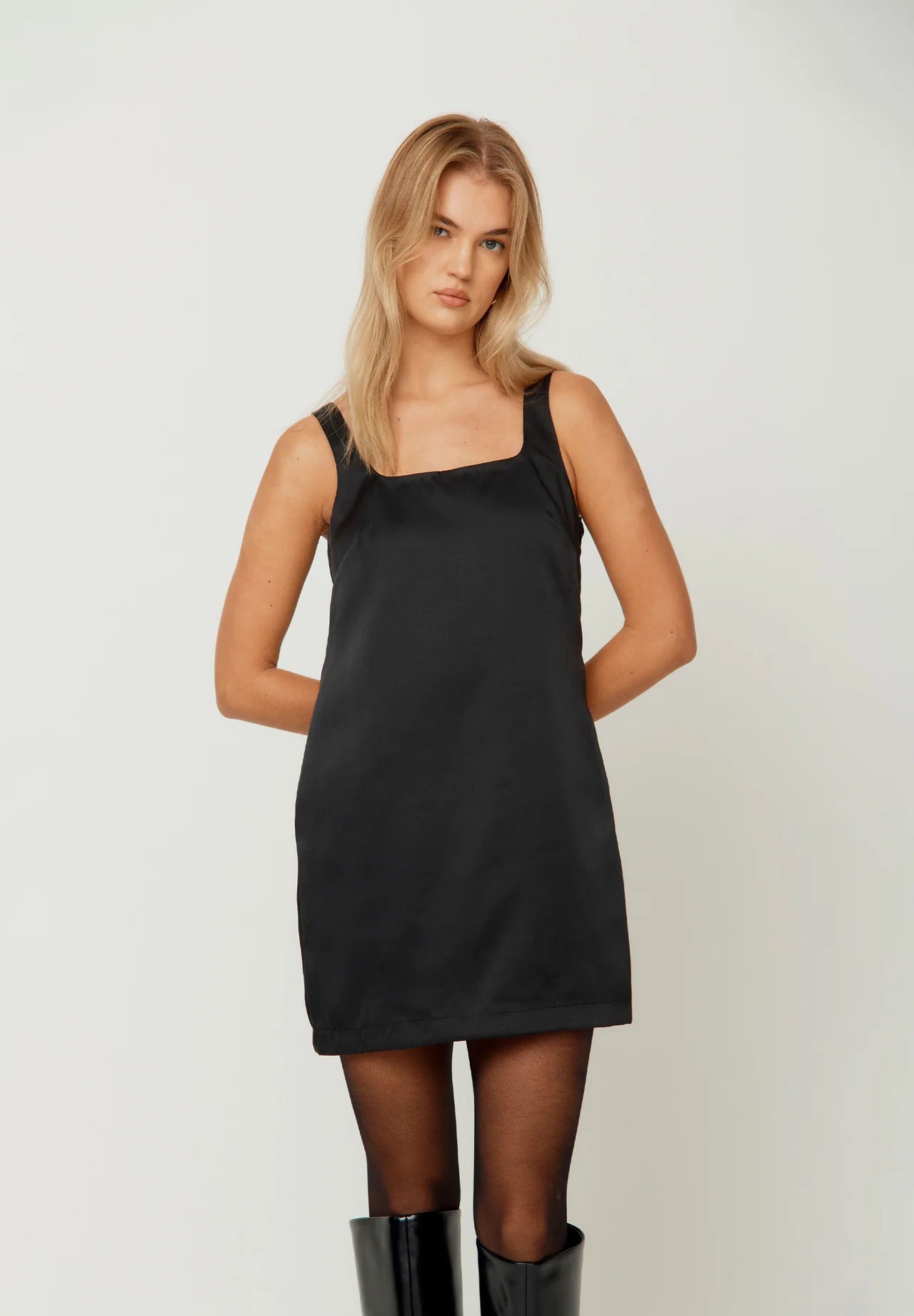 Mini Satin Shift Dress