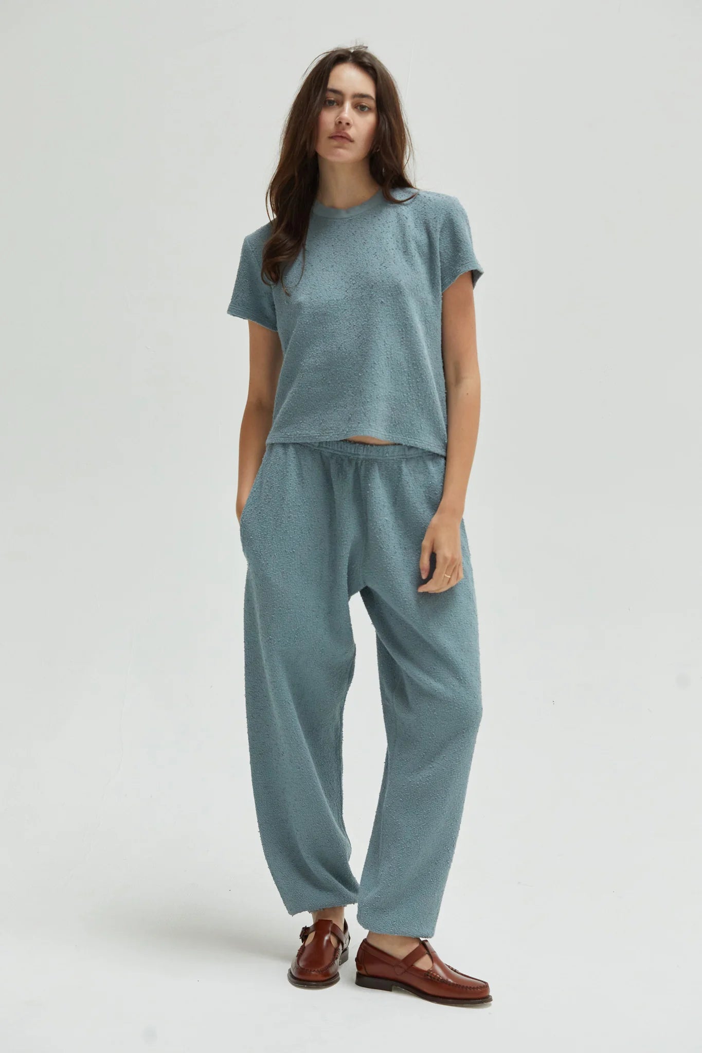 Nina Boucle Tee in Ocean