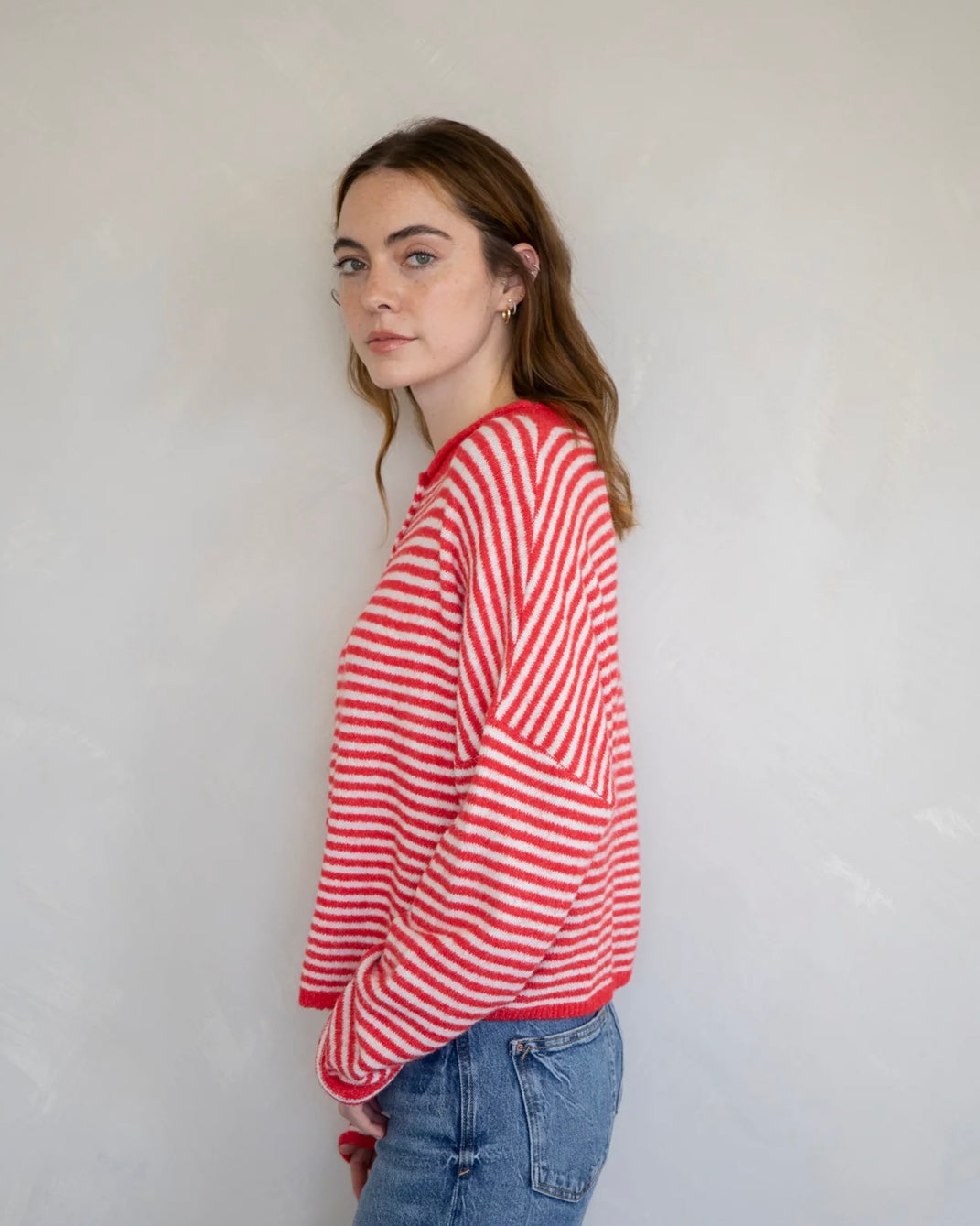 Maisie Sweater in Poppy Stripe