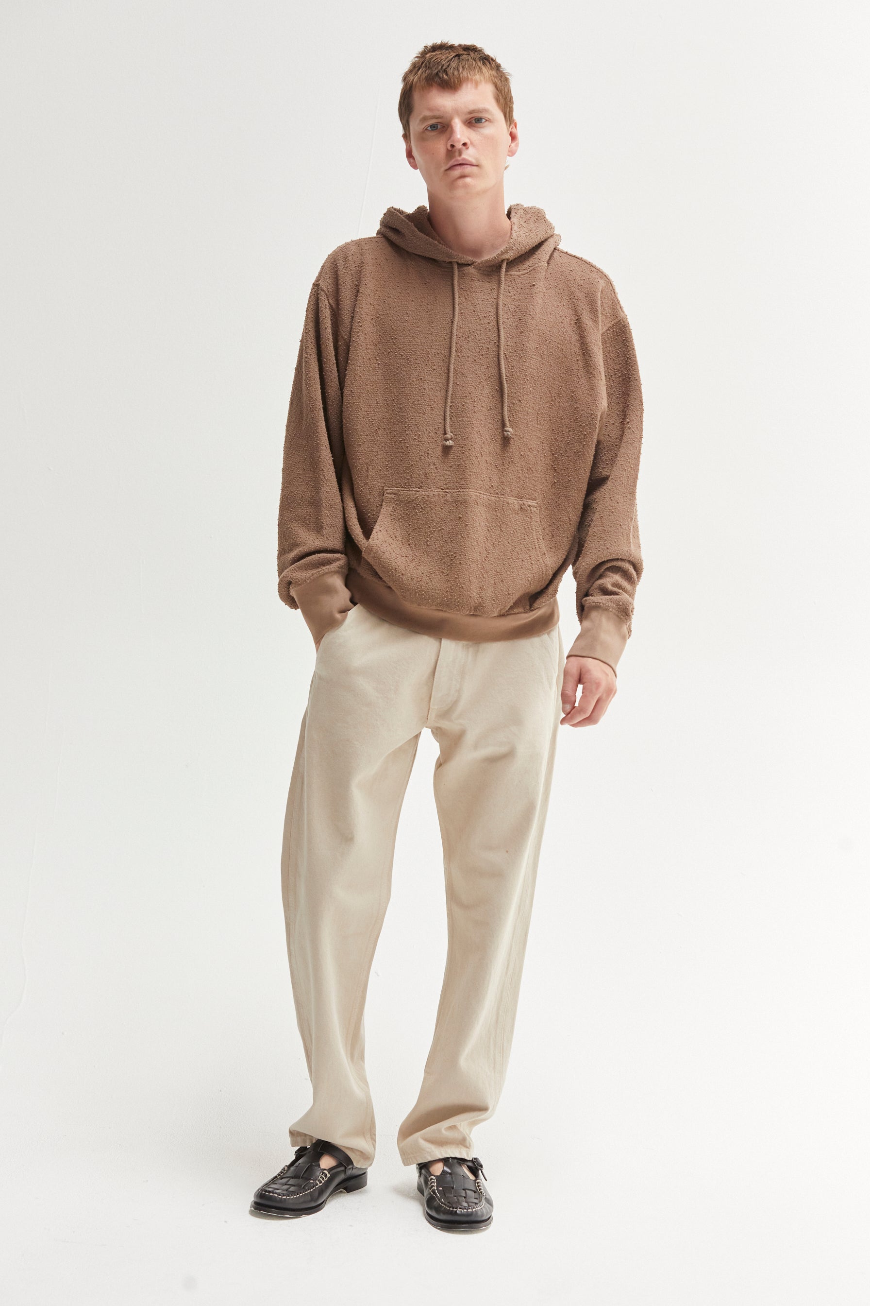 Joseph Boucle Hoodie in Mushroom