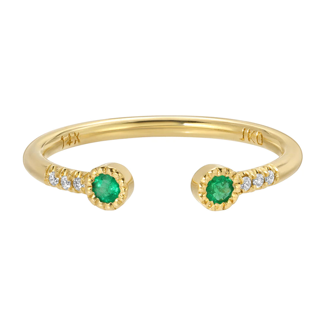 Emerald Bezel Equilibrium Cuff Ring