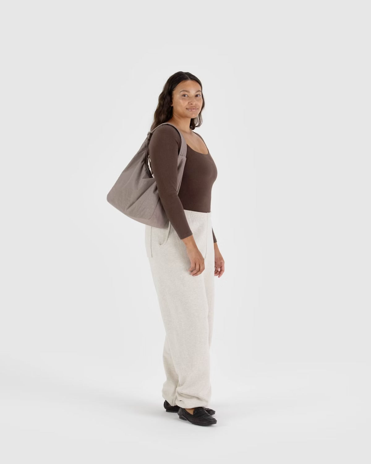 Nylon Shoulder Bag in Dove