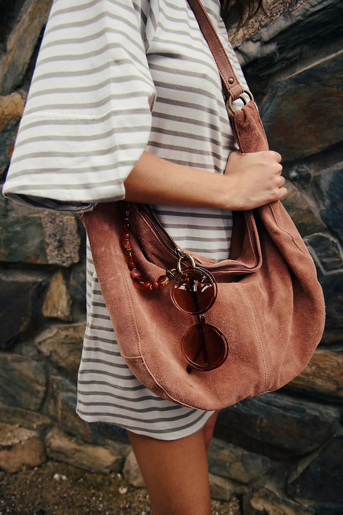 Roma Suede Tote in Rust