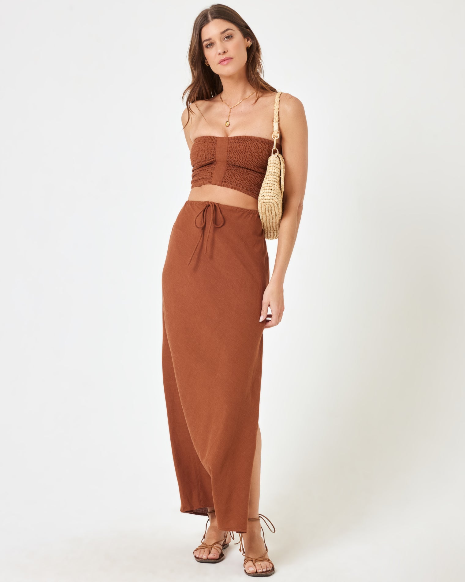 Summer Feels Tube Top - Coffee