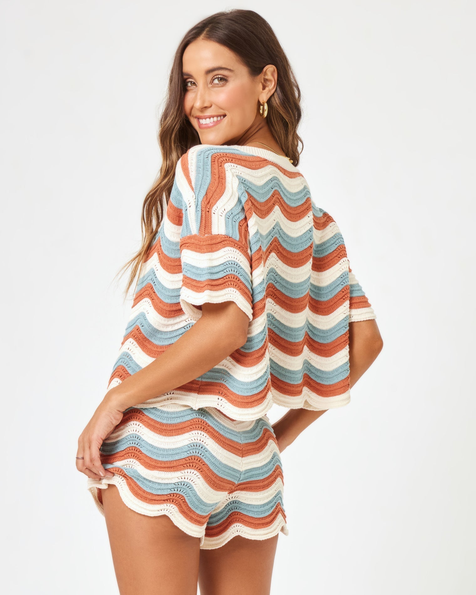 Make Waves Knit Short - Del Mar Stripe