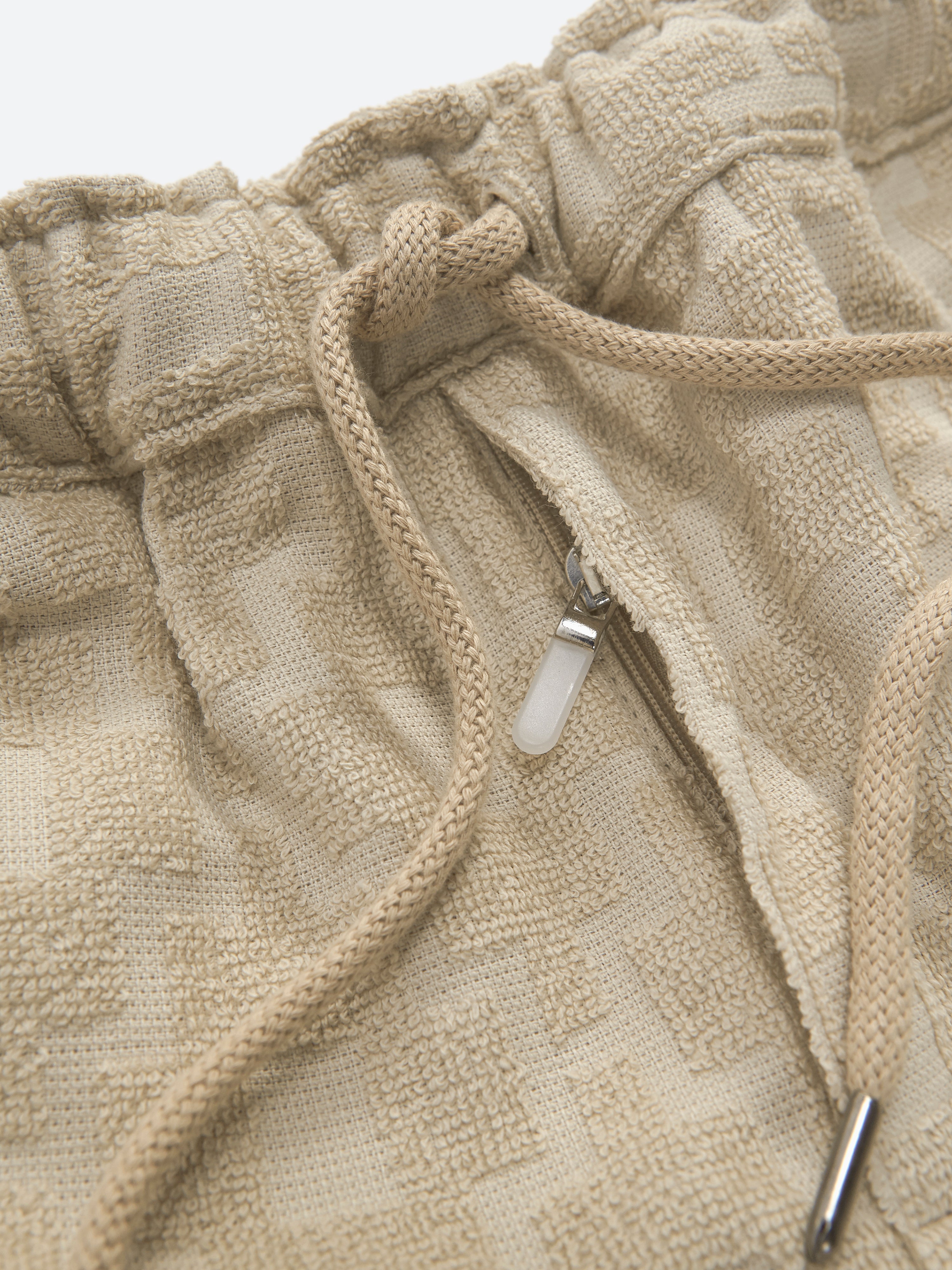 Beige Machu Terry Shorts