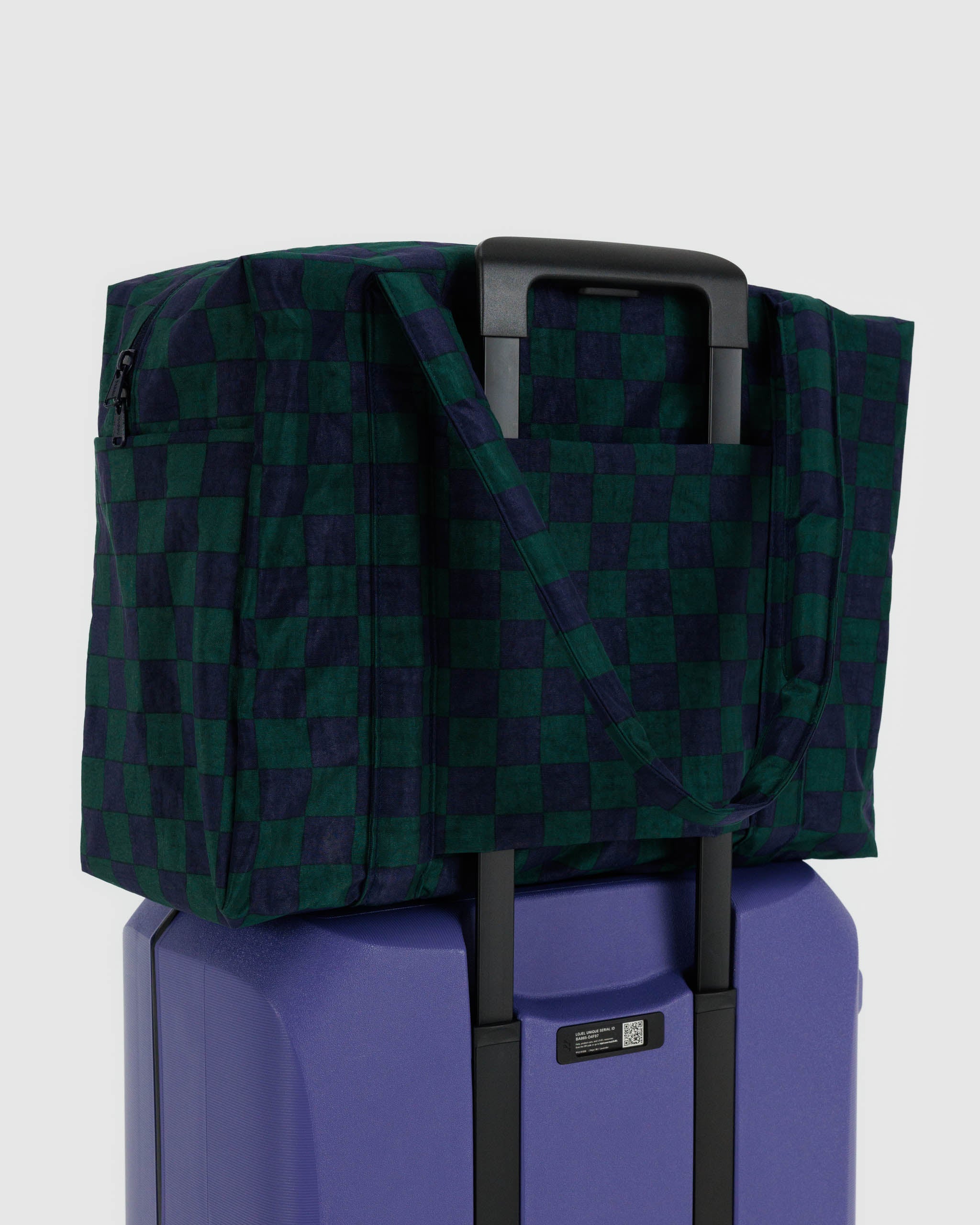 Cloud Carry On in Navy Green Check