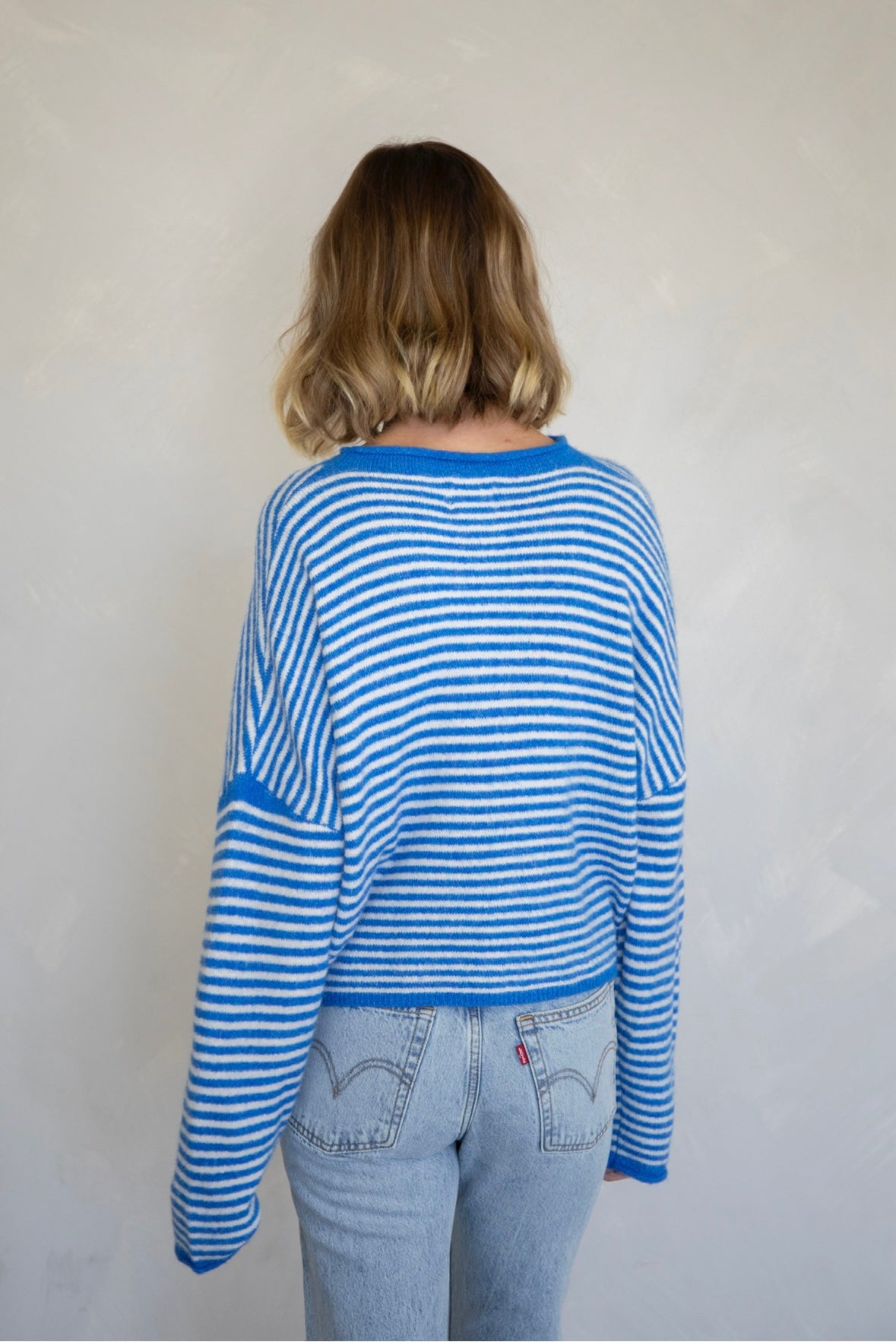 Maisie Sweater in Cobalt Stripe