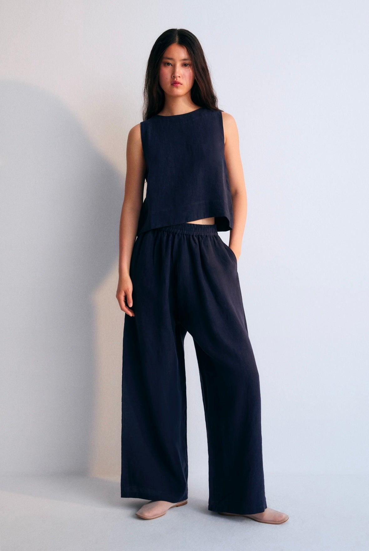 Hera Palazzo Pants in Navy