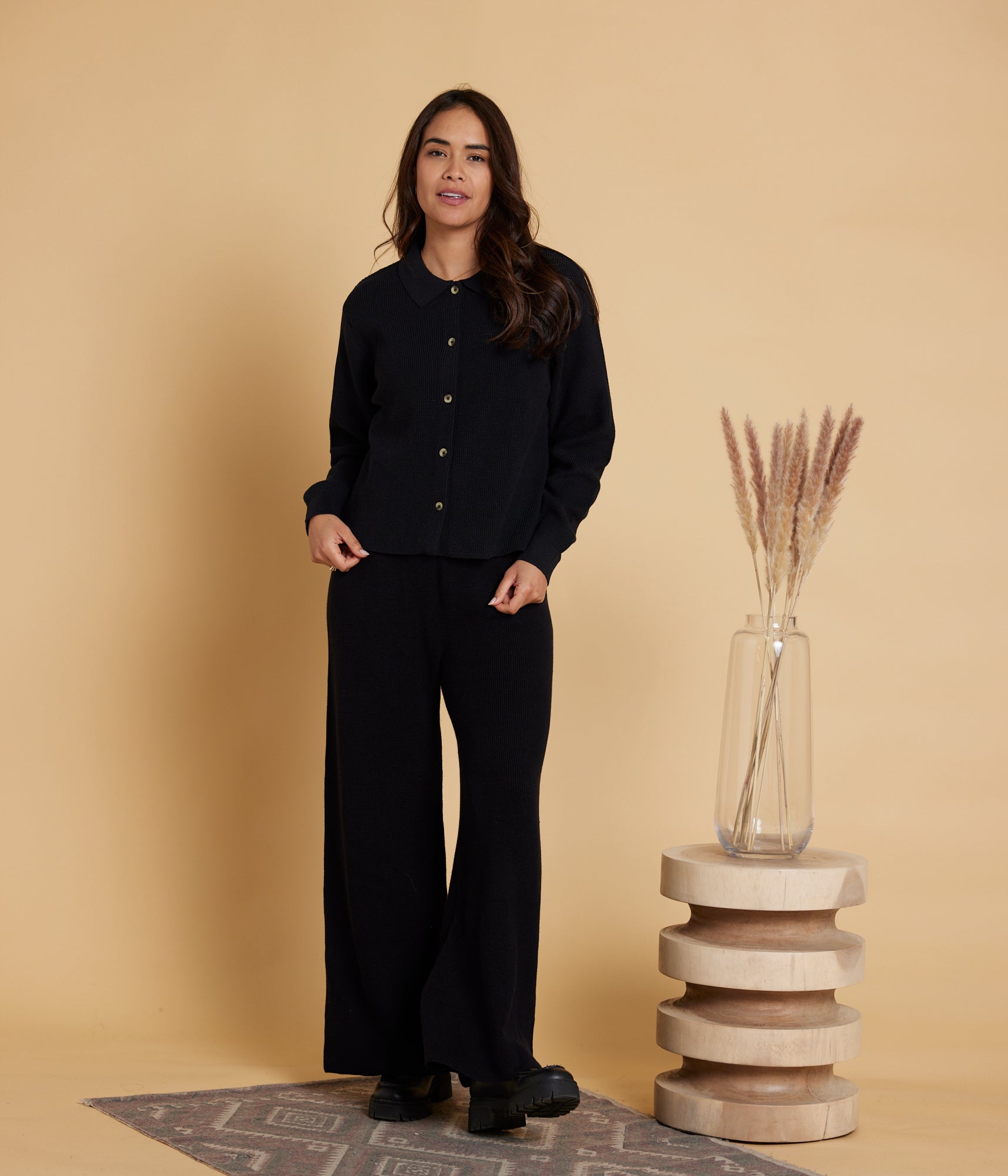 Helena Sweater Pant in Black