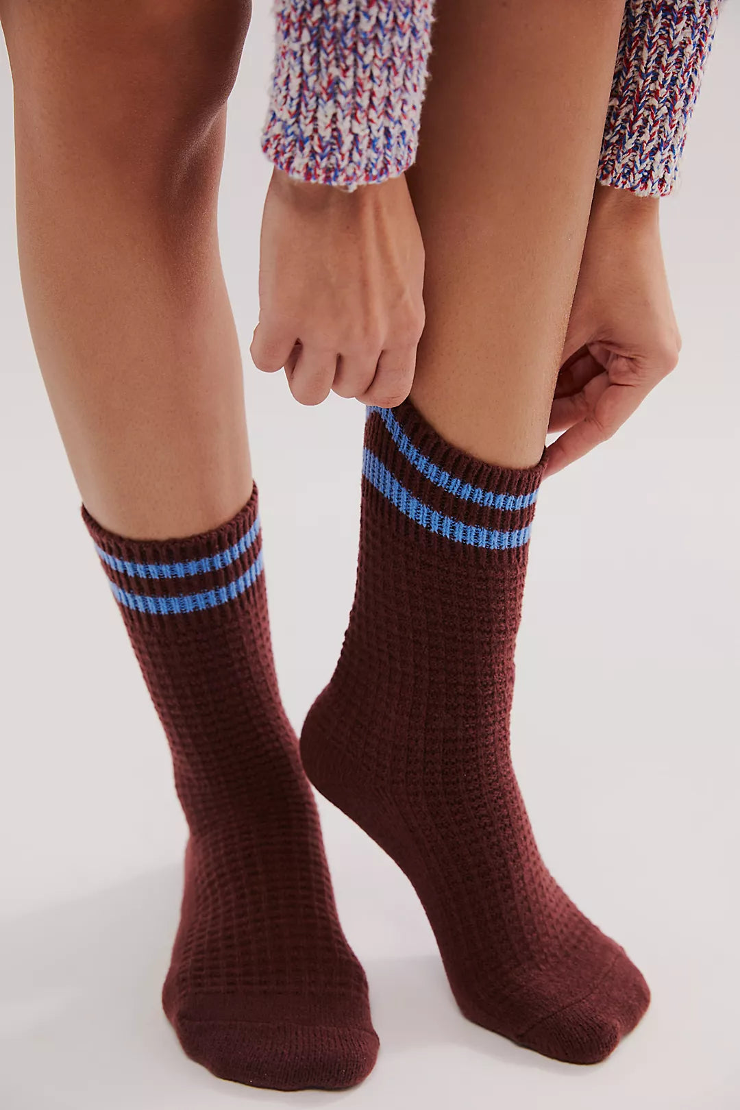 Jackson Cozy Stripe Socks in Chocolate