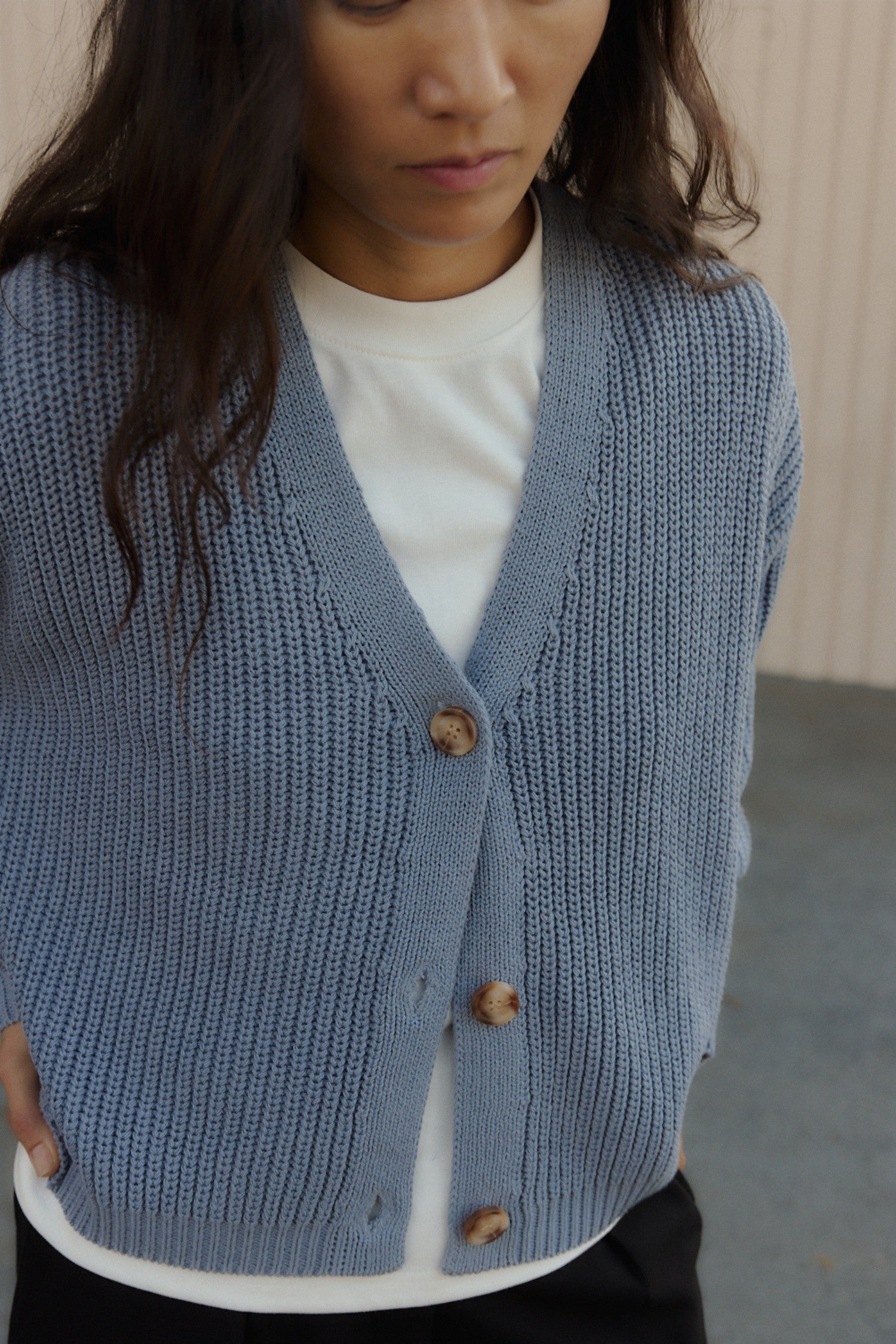 Heidi Cardigan in Dusty Blue