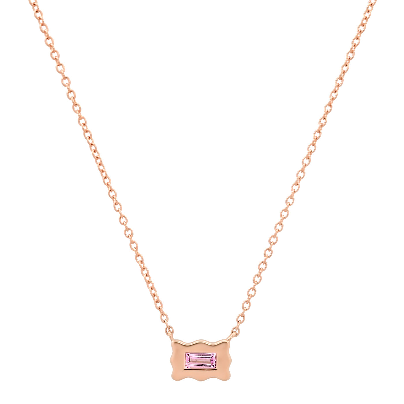 Pink Sapphire Baguette Small Form Necklace