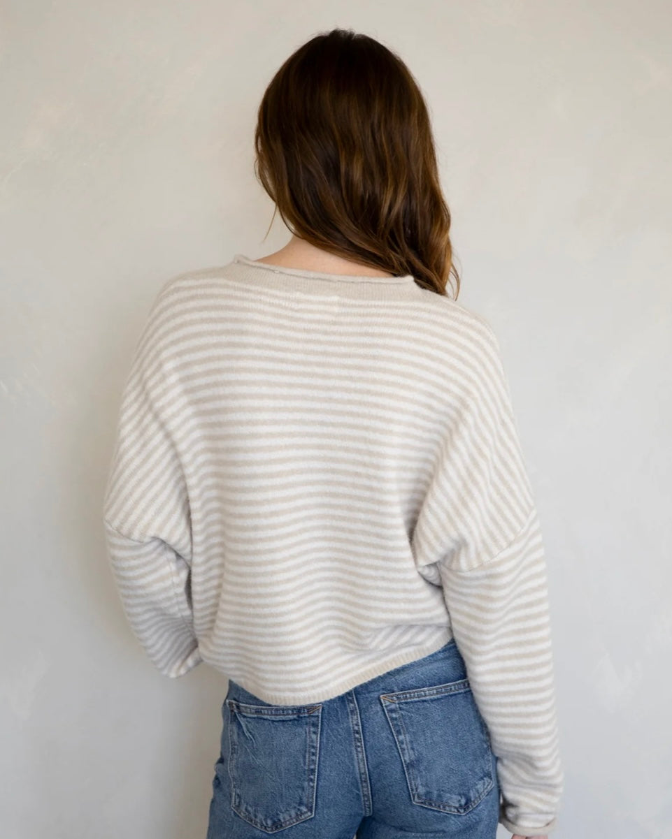 Maisie Sweater in Cream Stripe