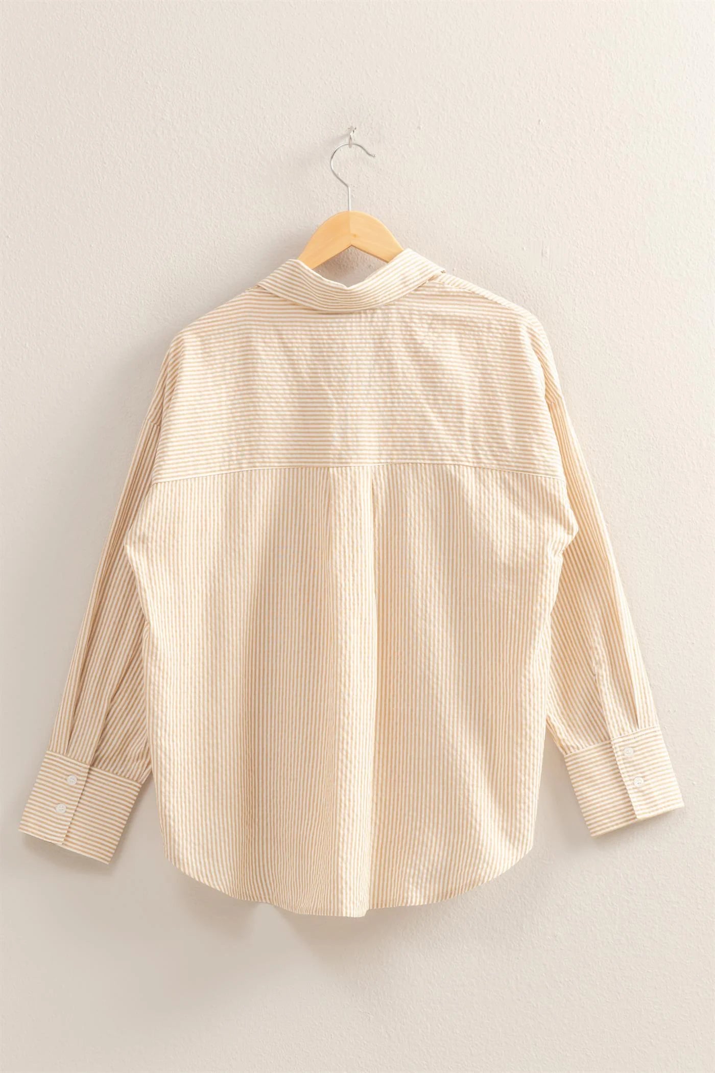 Edie Buttondown Shirt in Taupe