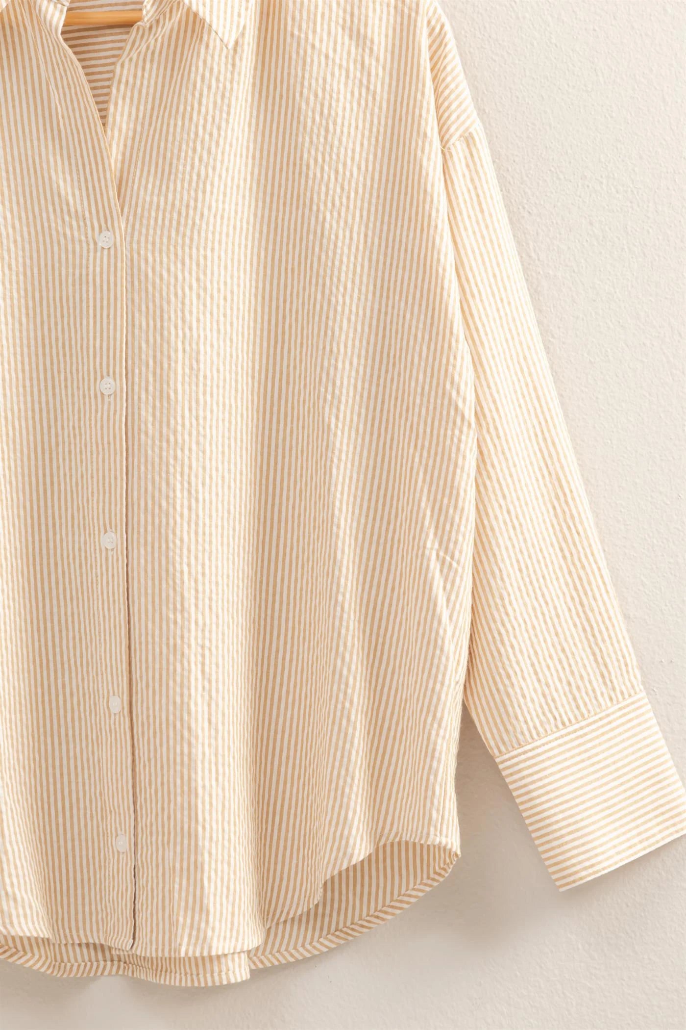 Edie Buttondown Shirt in Taupe