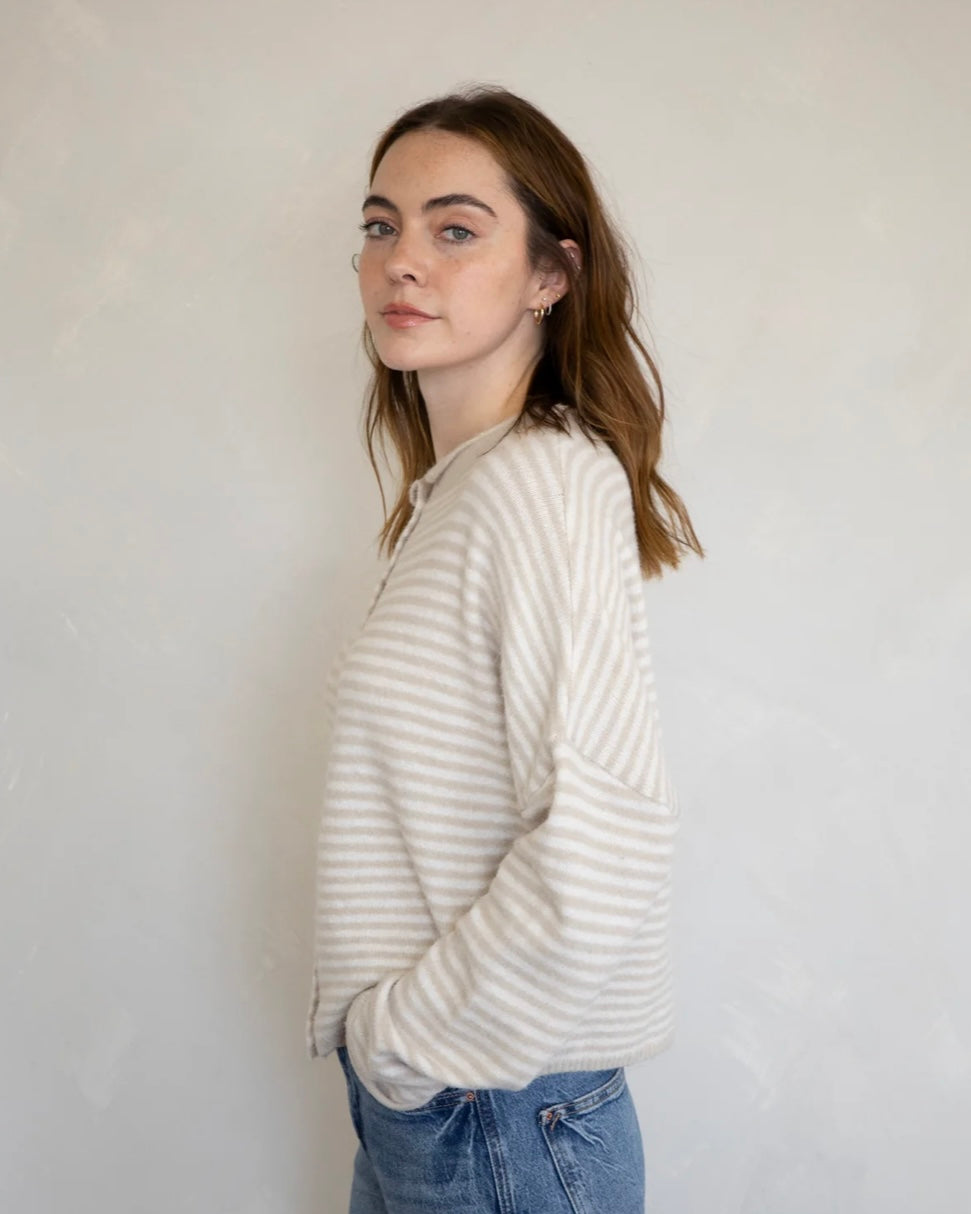 Maisie Sweater in Cream Stripe