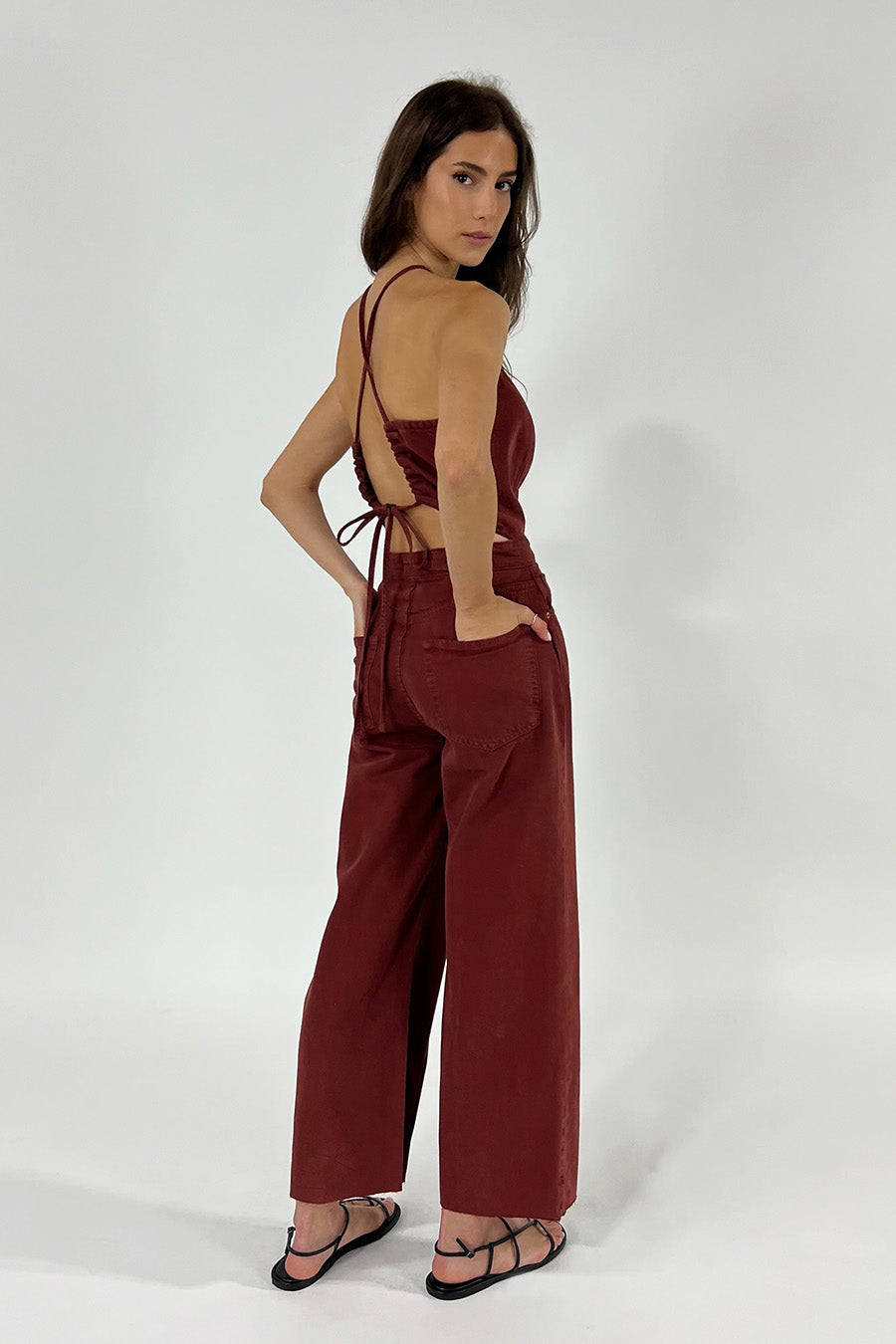 Camila Halter Jumpsuit - Sepia