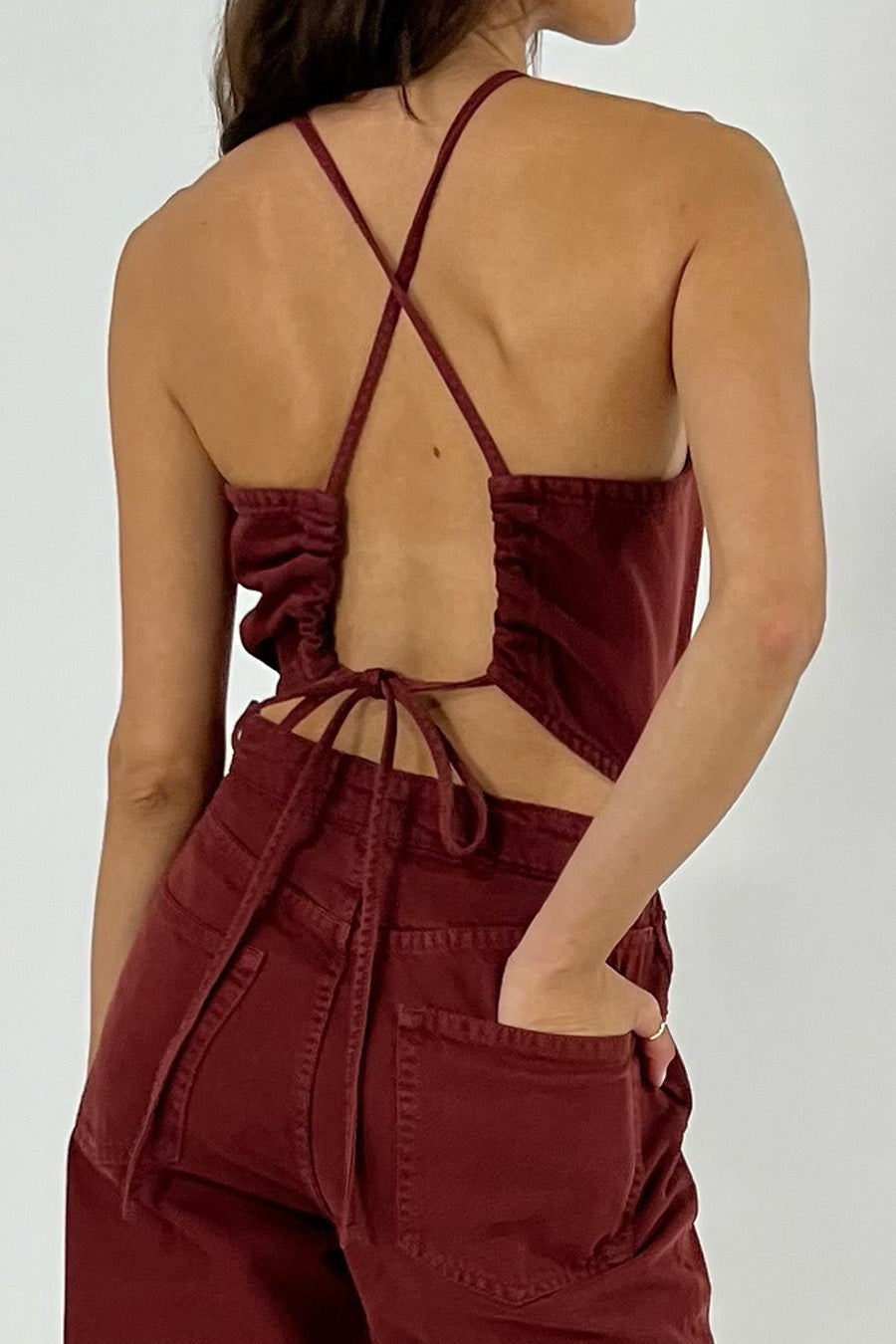 Camila Halter Jumpsuit - Sepia