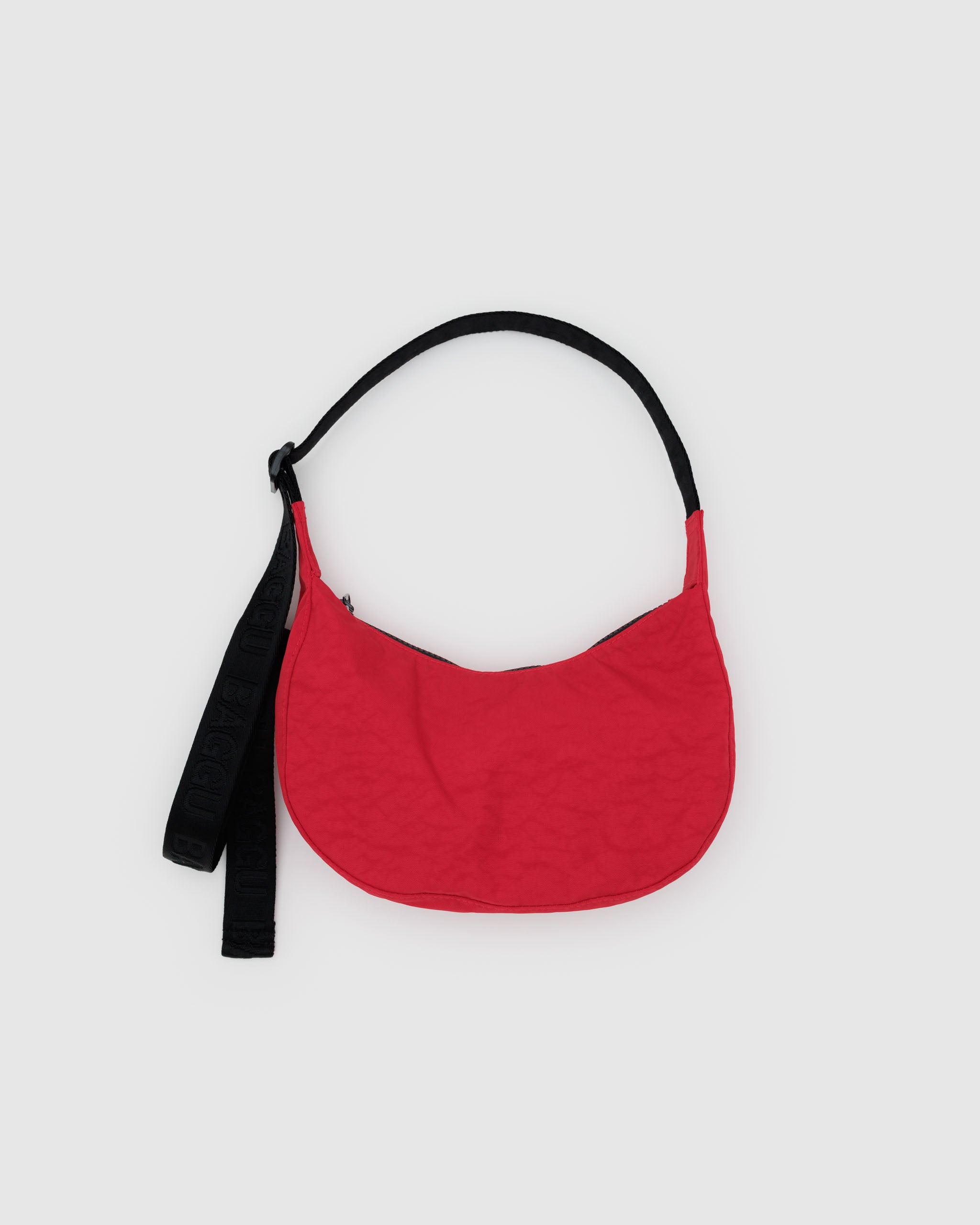 Small Nylon Crescent Bag in Candy Apple Red