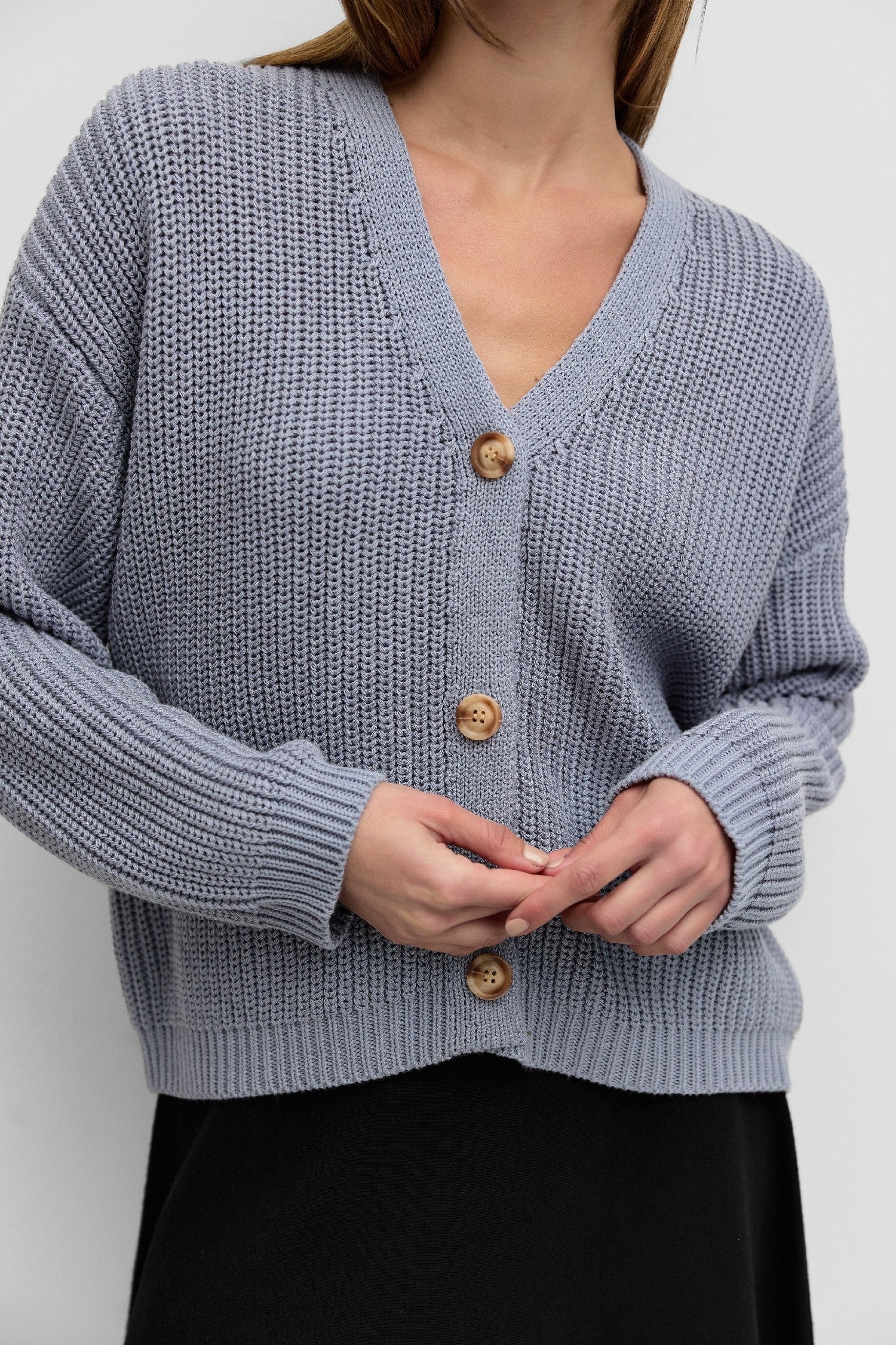 Heidi Cardigan in Dusty Blue