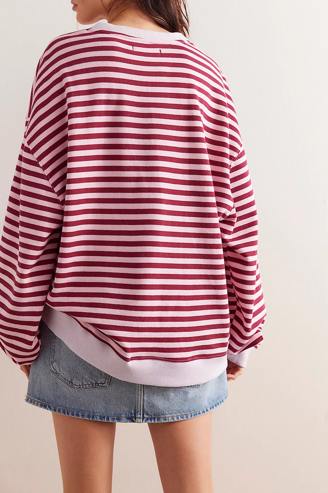 Classic Striped Crew in Raspberry