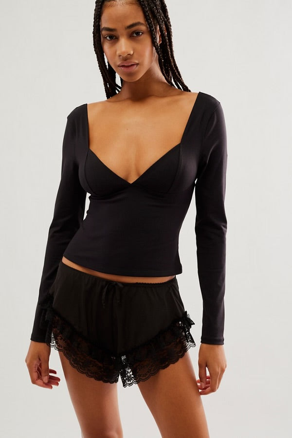 Duo Corset Long Sleeve in Black