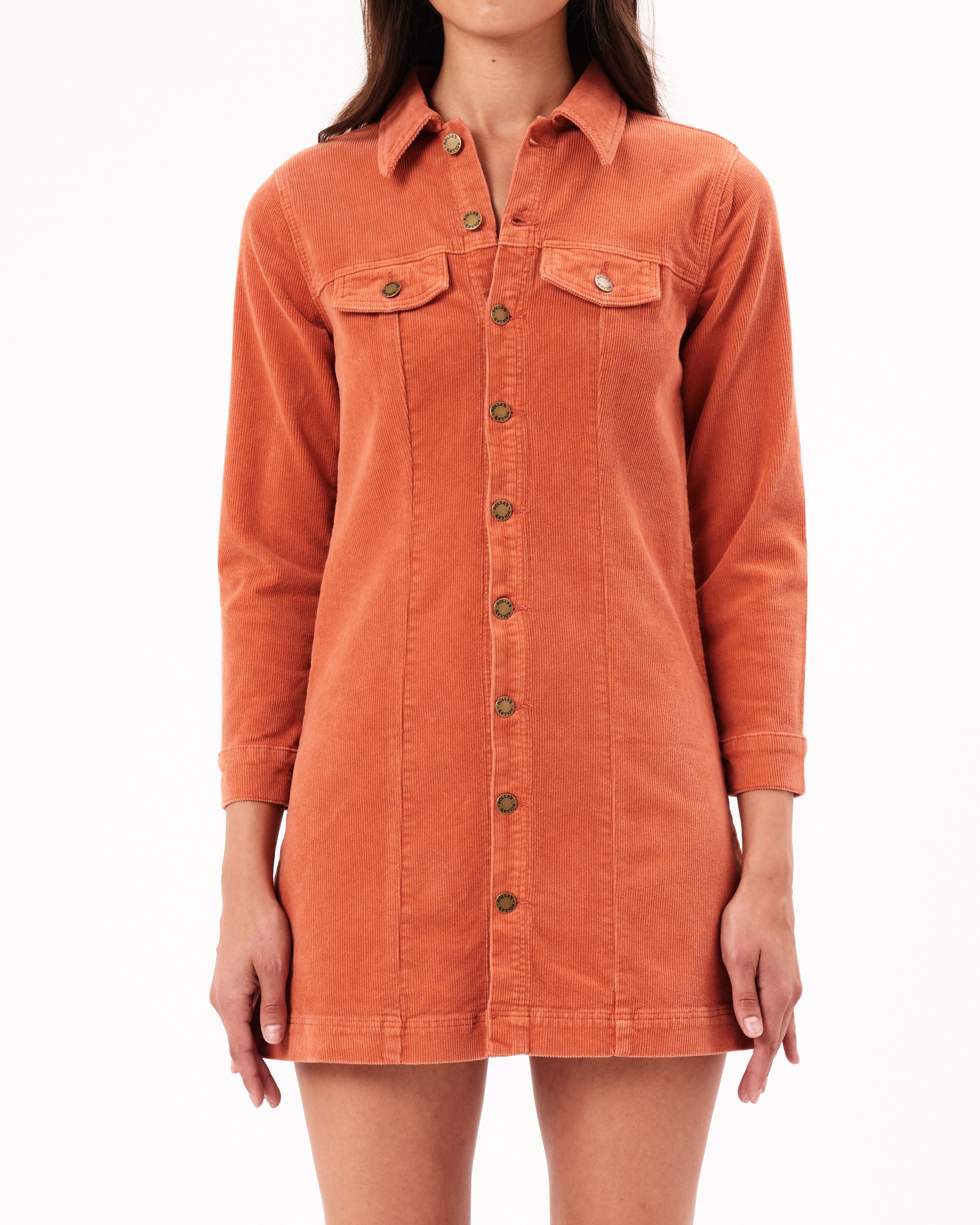 Morgan Dress in Cord Rust