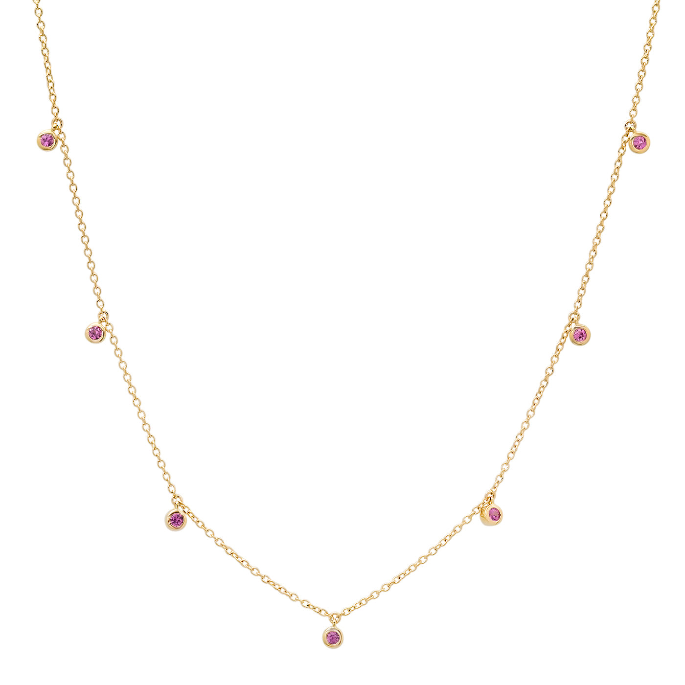 Mini Pink Sapphire Drop Necklace