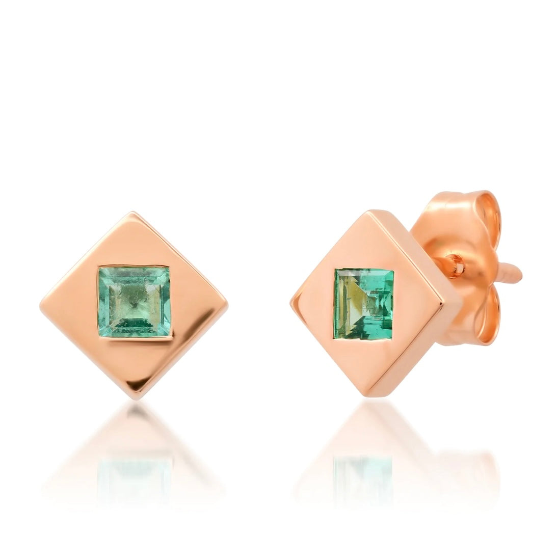 Emerald Square Studs