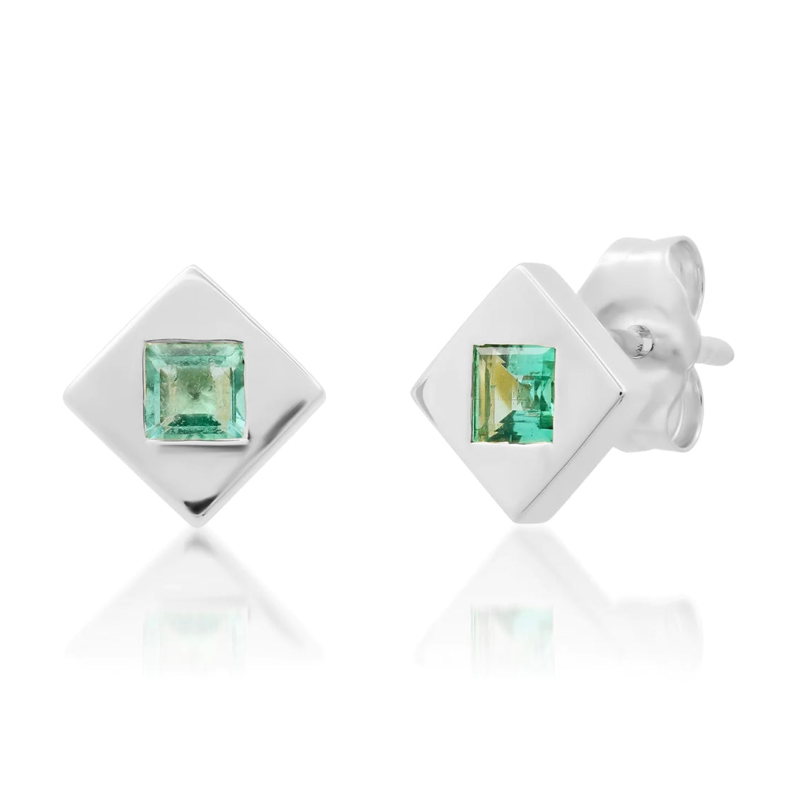 Emerald Square Studs