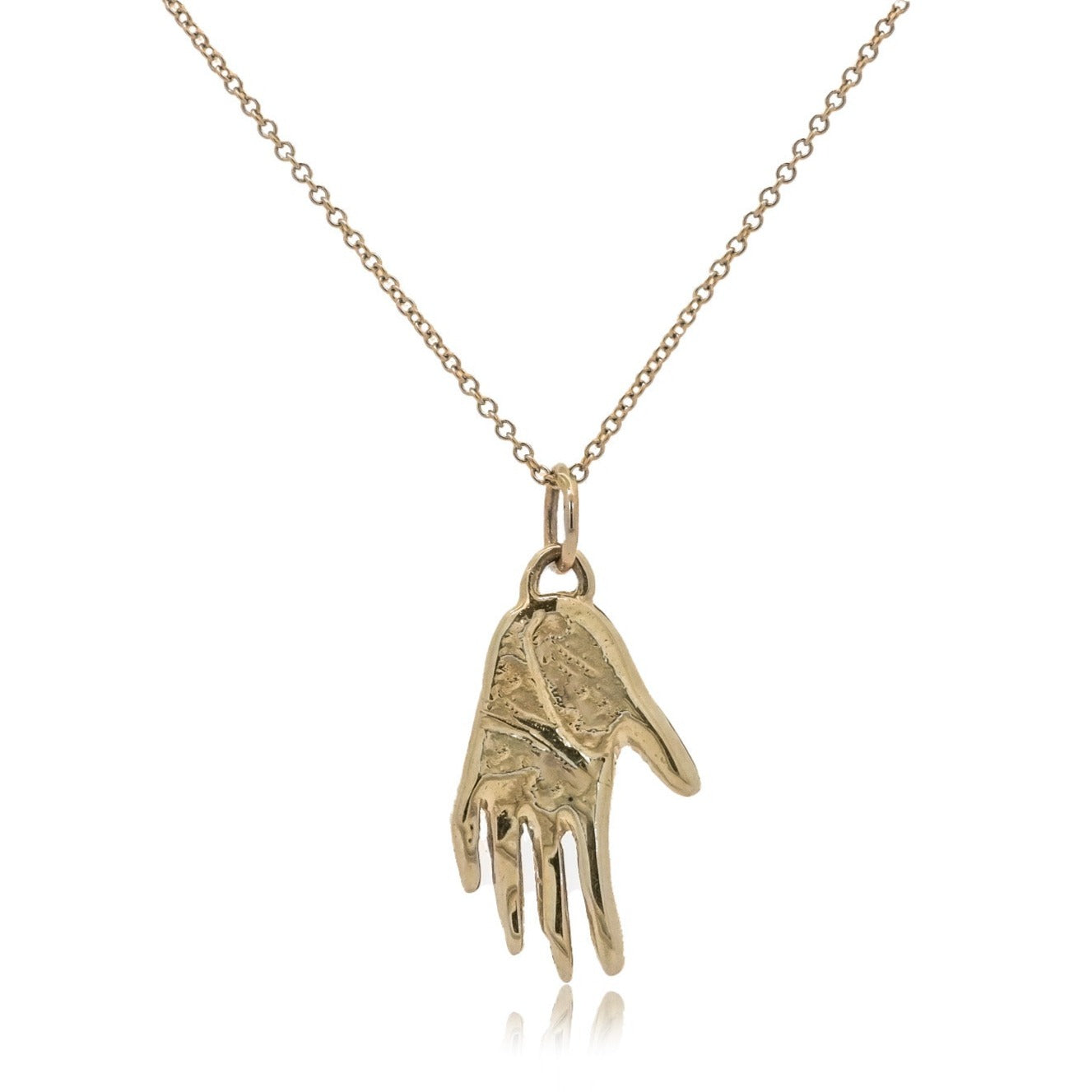 Gold Hand Talisman Necklace