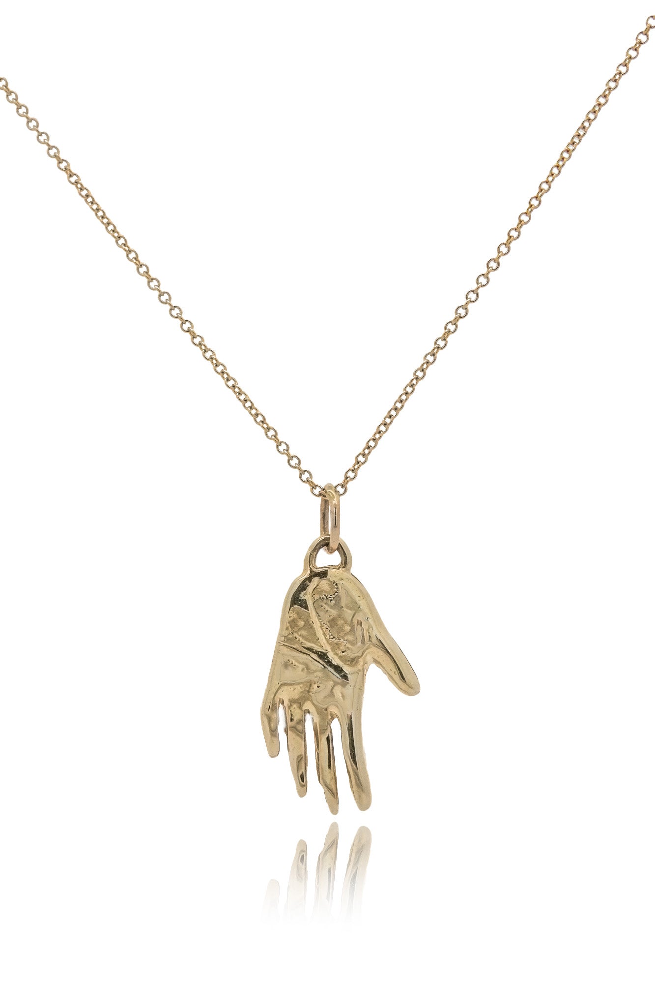 Gold Hand Talisman Necklace