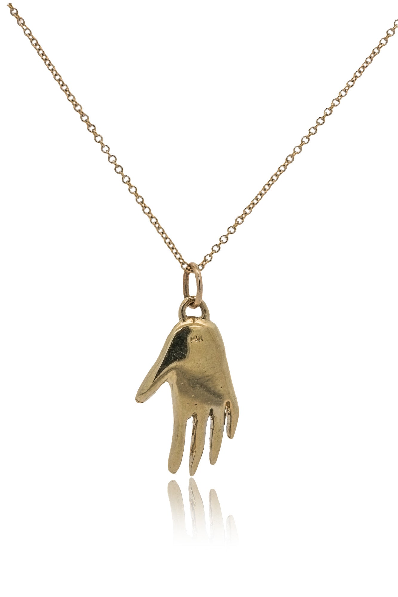 Gold Hand Talisman Necklace