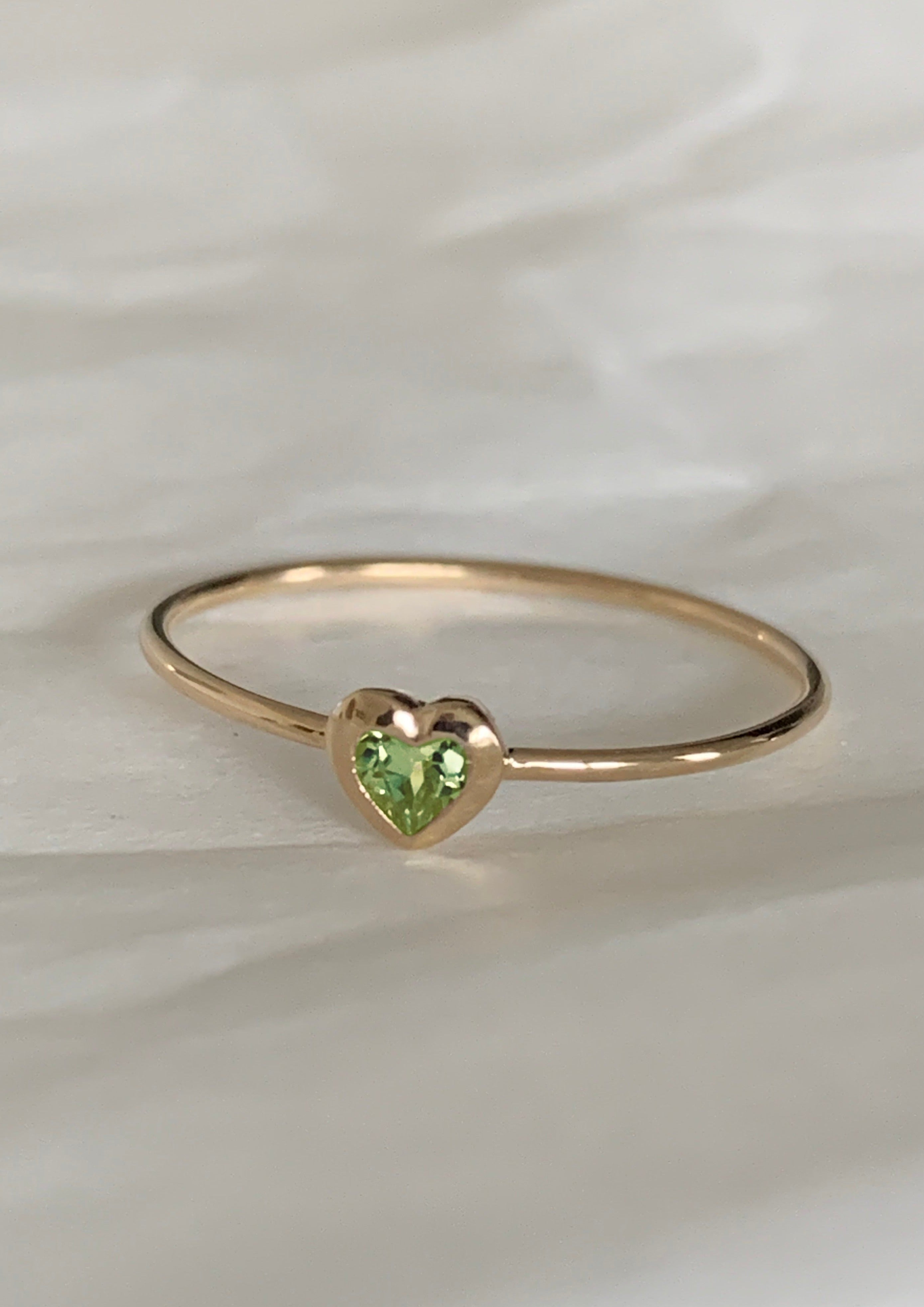 Peridot Baby Heart Ring