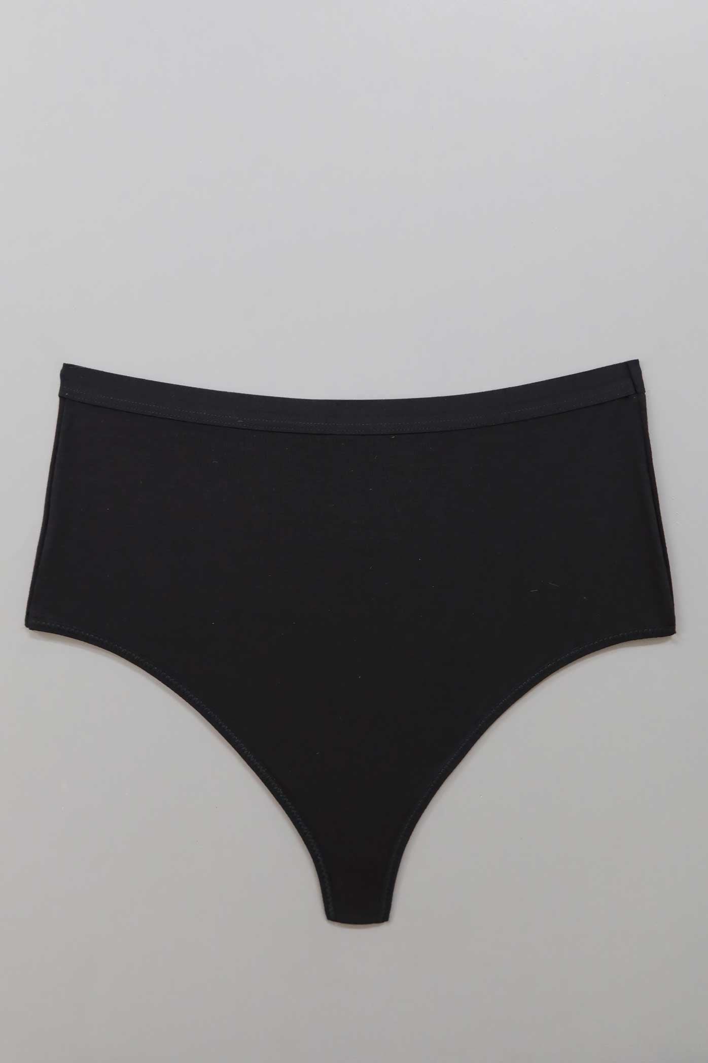 High Waist Thong in Black