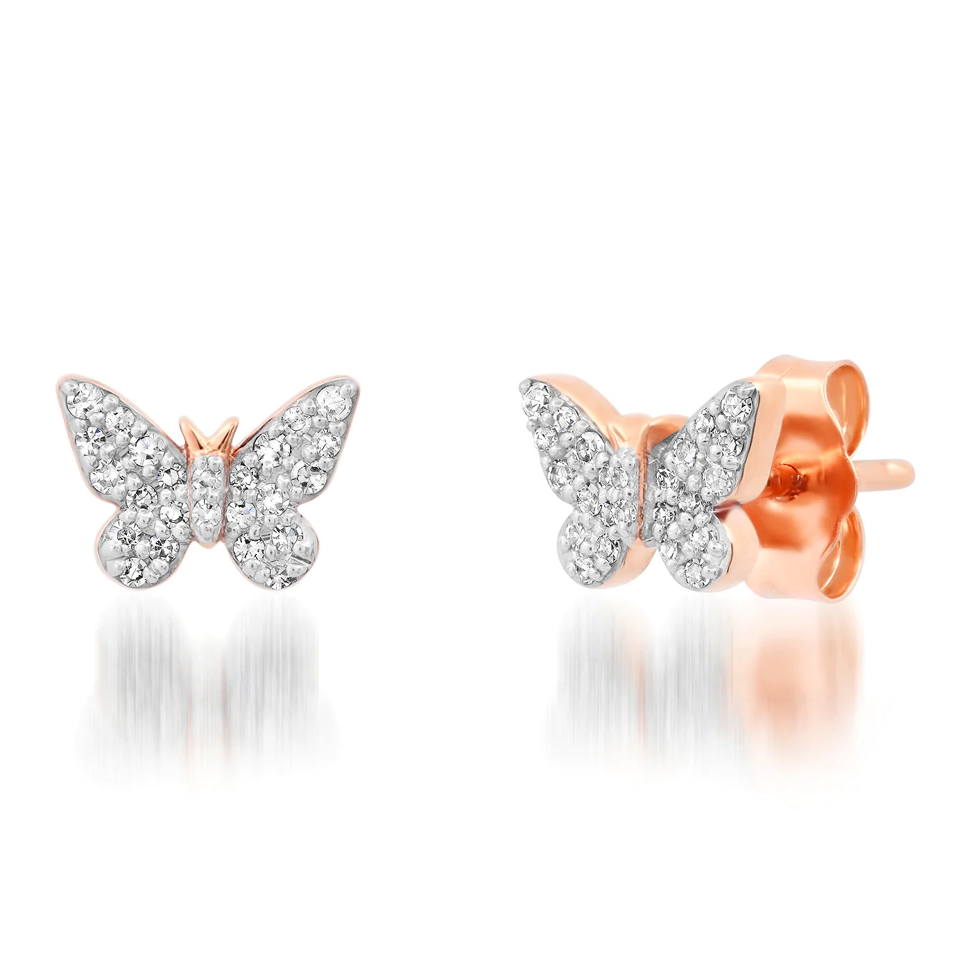 Diamond Butterfly Studs