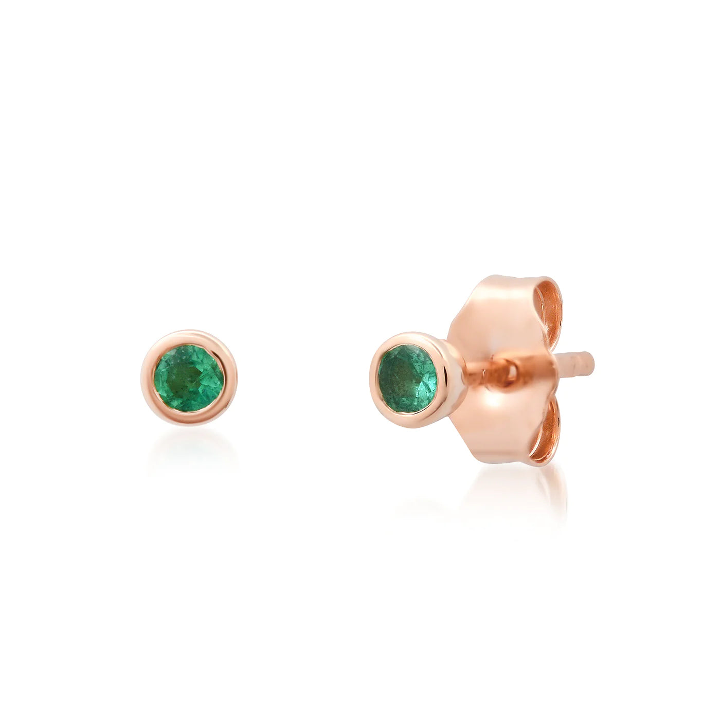 Emerald Bezel Set Studs