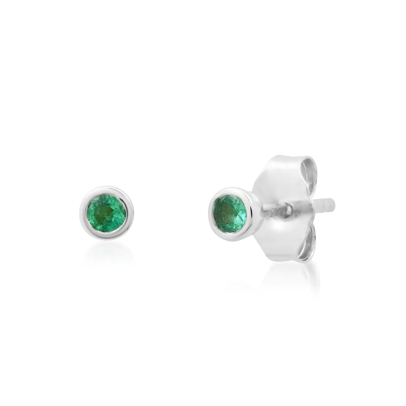 Emerald Bezel Set Studs