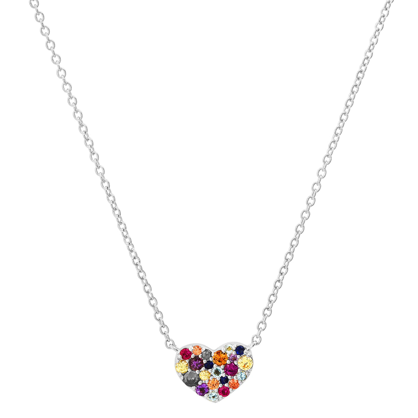 Multi Colored Smushed Heart Necklace